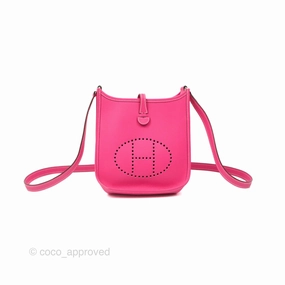 Herms Mini Evelyne 16 Hot Pink Epsom Palladium Hardware
