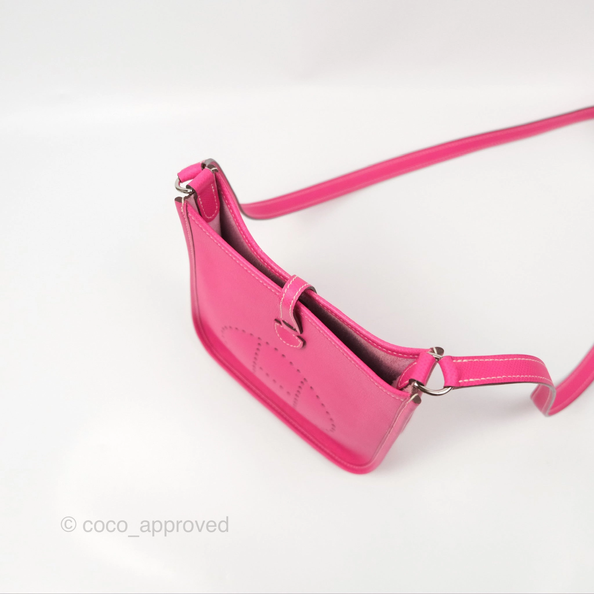 Herms Mini Evelyne 16 Hot Pink Epsom Palladium Hardware