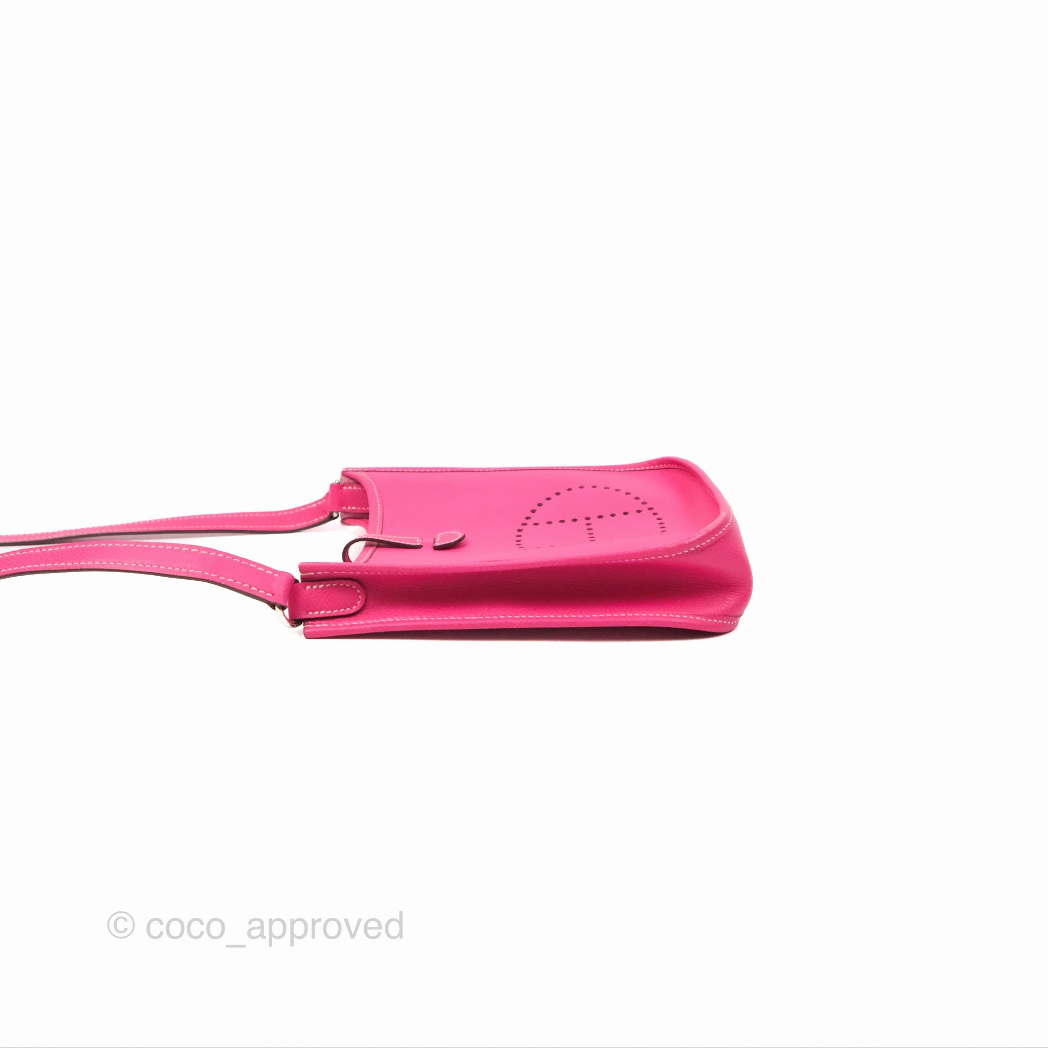 Herms Mini Evelyne 16 Hot Pink Epsom Palladium Hardware