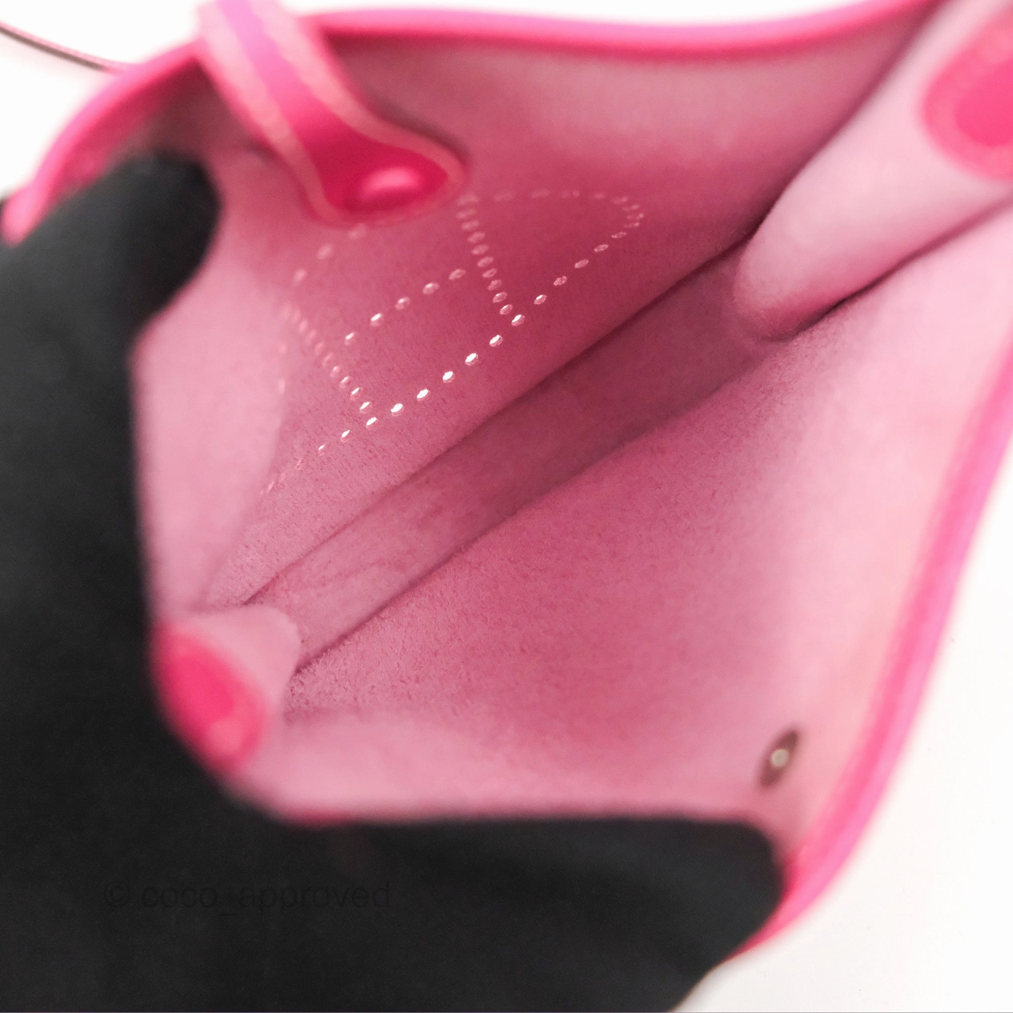Herms Mini Evelyne 16 Hot Pink Epsom Palladium Hardware