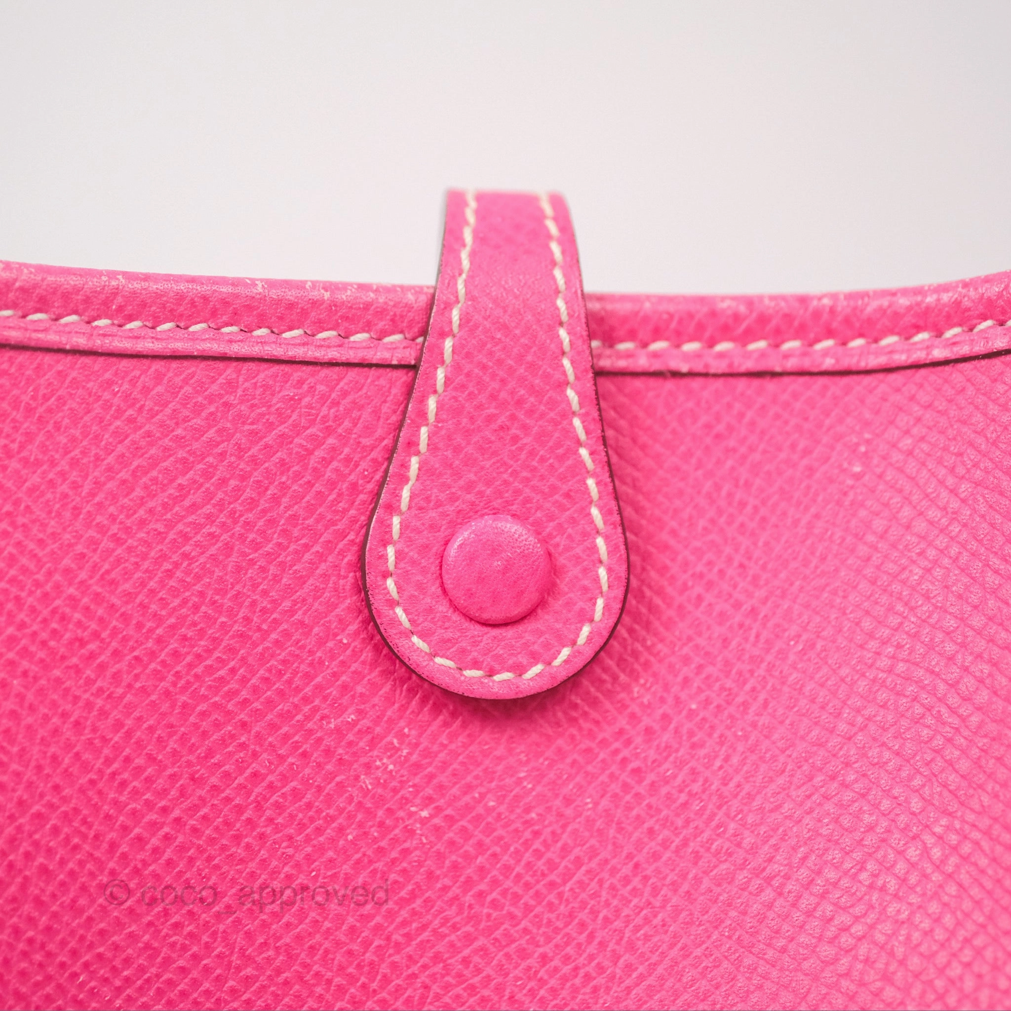 Herms Mini Evelyne 16 Hot Pink Epsom Palladium Hardware