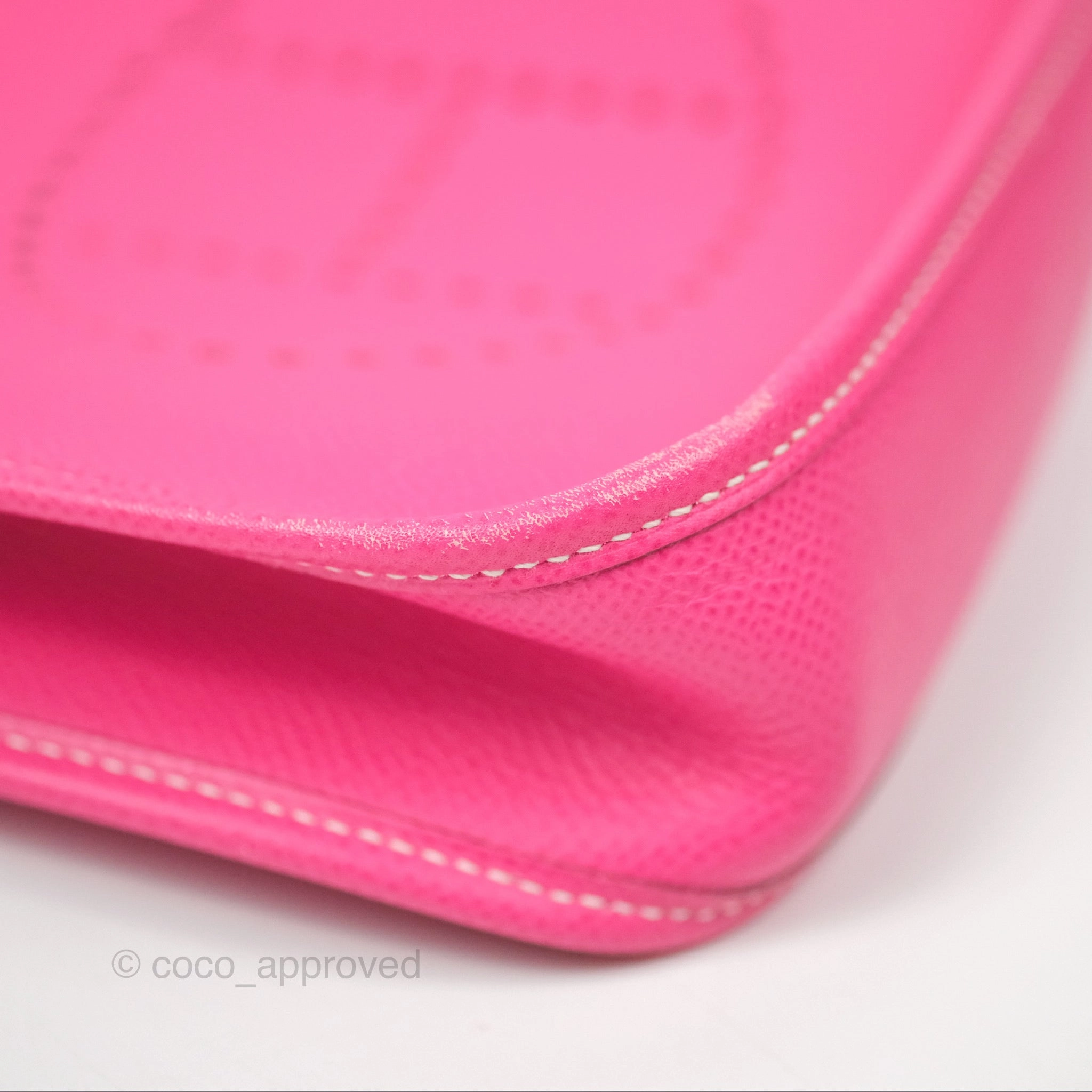 Herms Mini Evelyne 16 Hot Pink Epsom Palladium Hardware