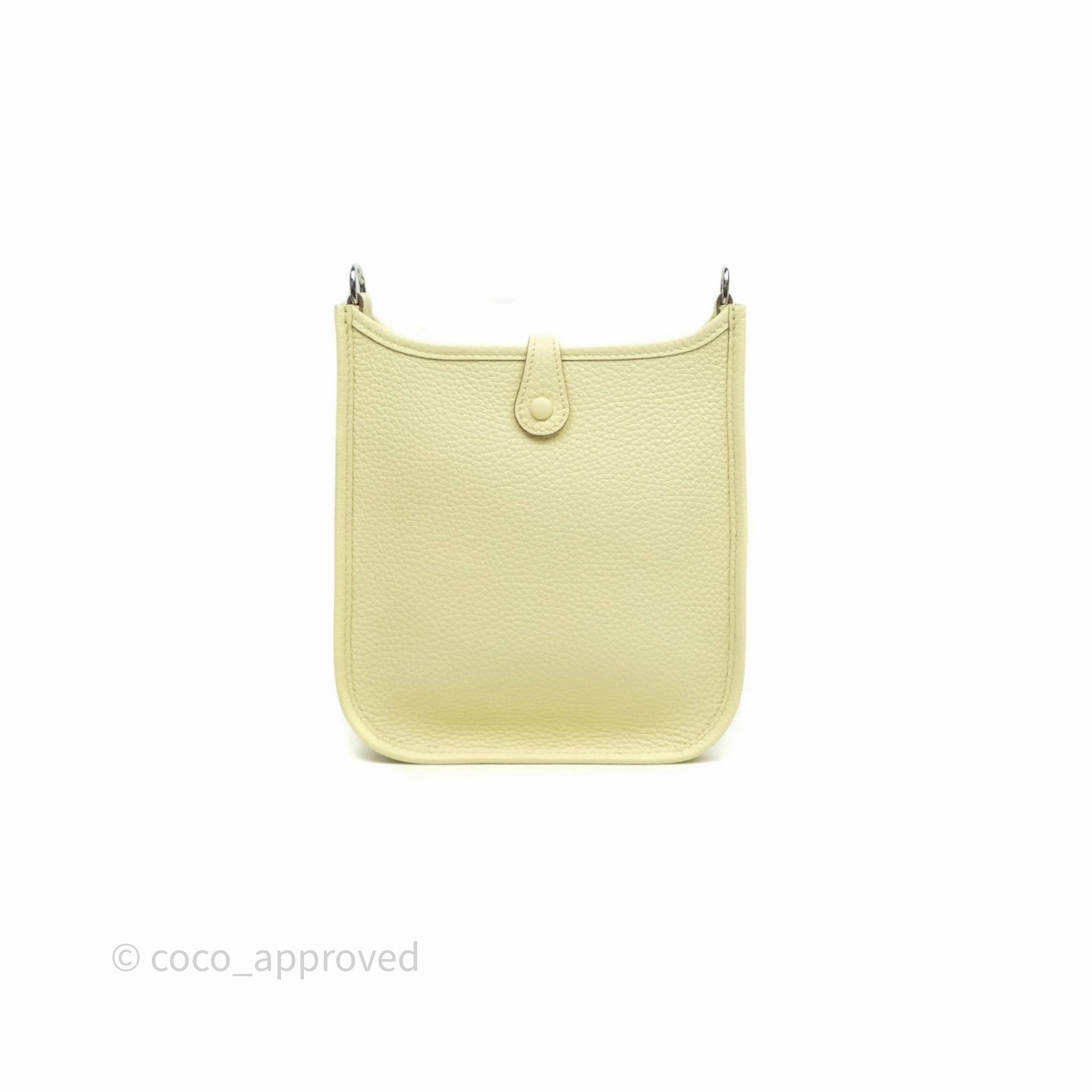 Herms Mini Evelyne 16 Jaune Milton I8 Clemence Palladium Hardware