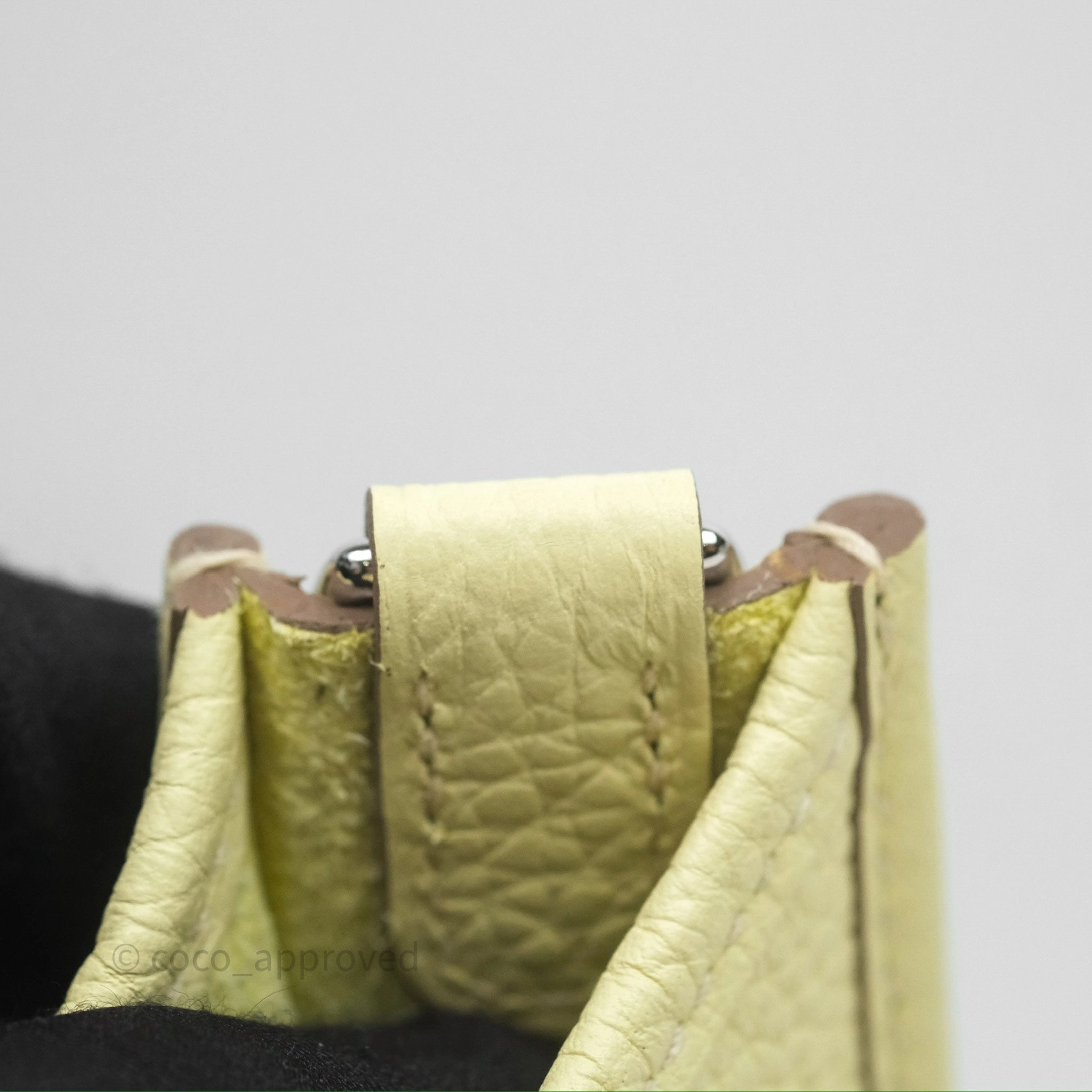 Herms Mini Evelyne 16 Jaune Milton I8 Clemence Palladium Hardware