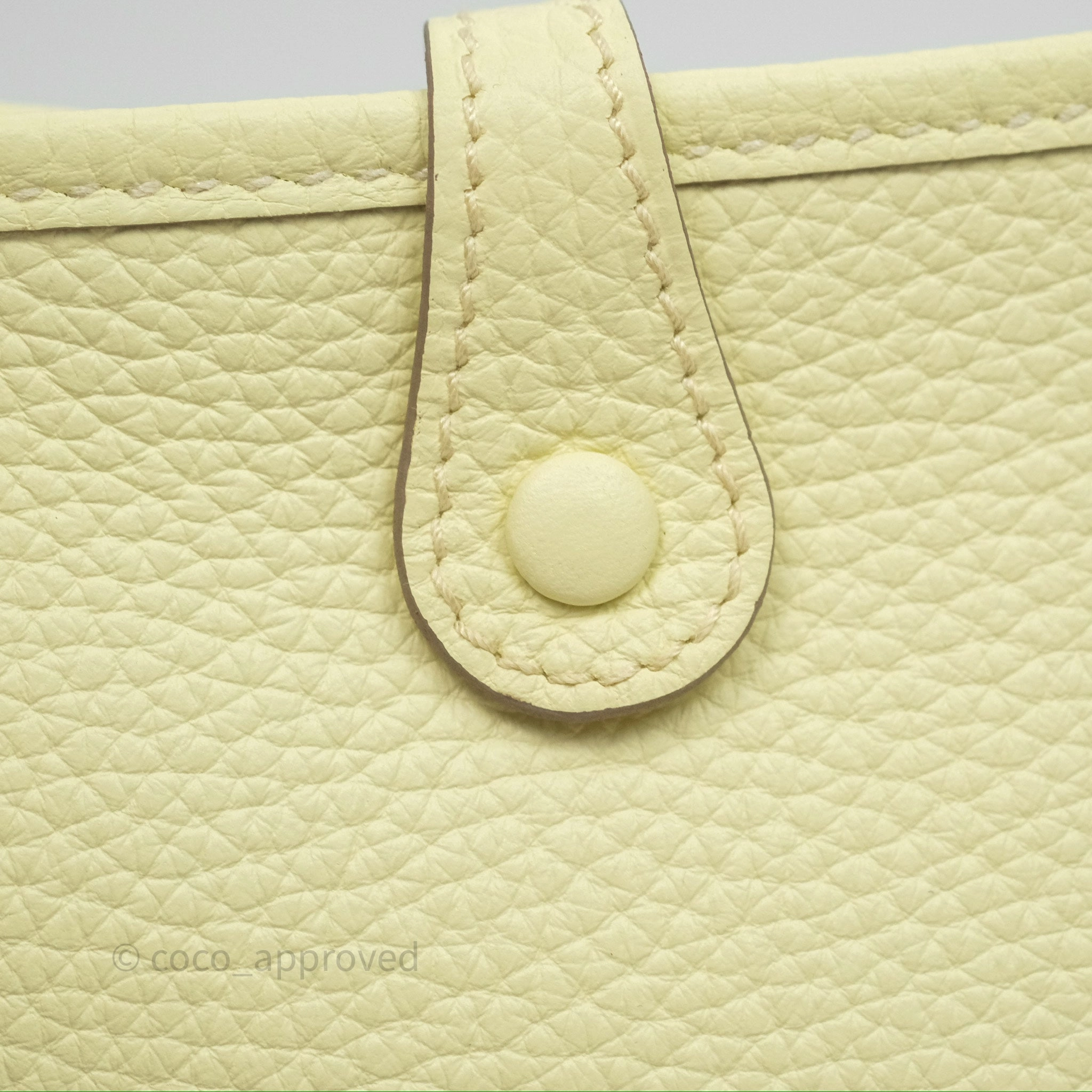 Herms Mini Evelyne 16 Jaune Milton I8 Clemence Palladium Hardware