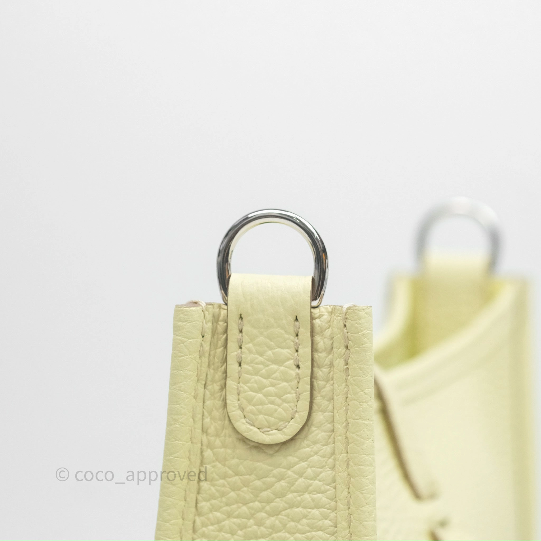 Herms Mini Evelyne 16 Jaune Milton I8 Clemence Palladium Hardware