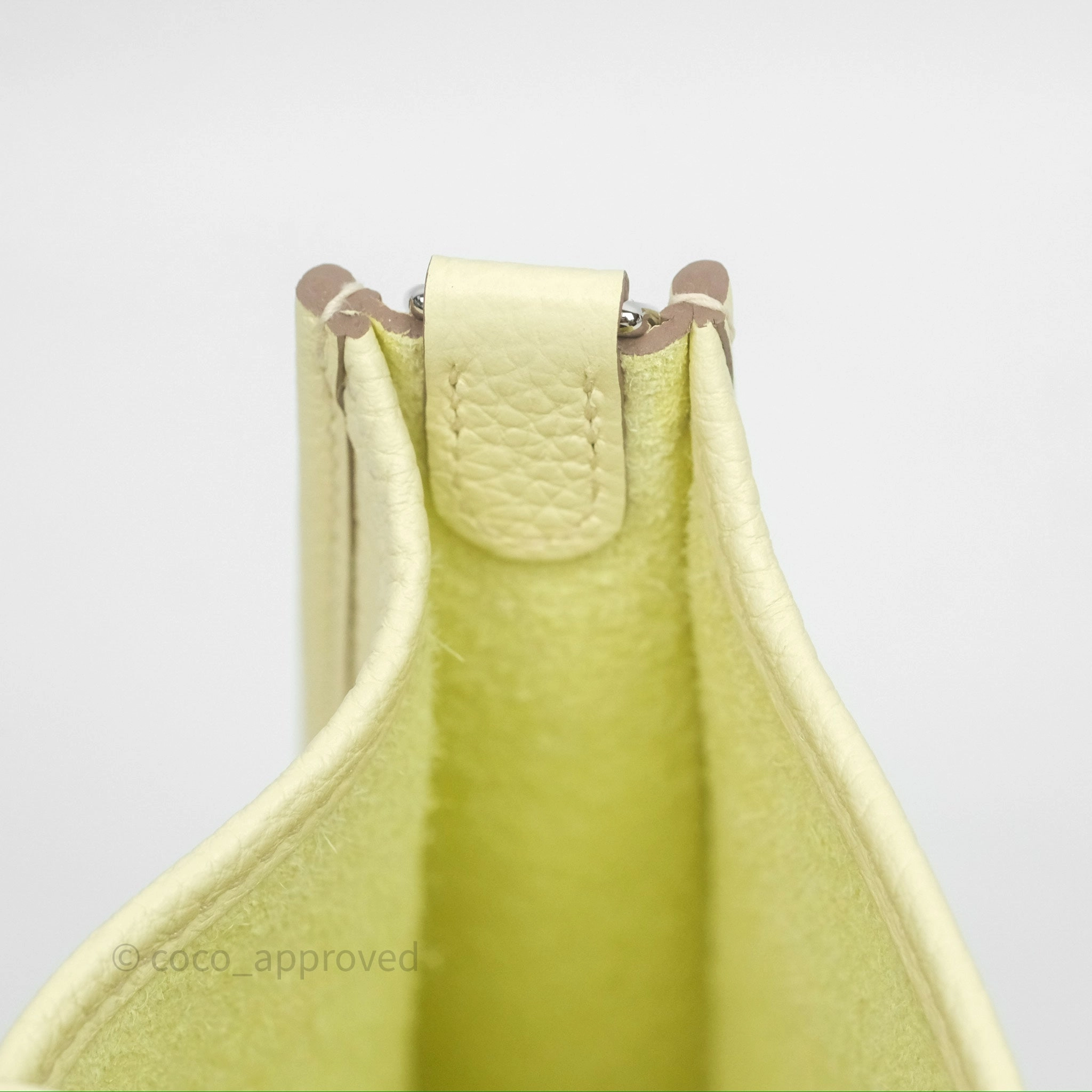 Herms Mini Evelyne 16 Jaune Milton I8 Clemence Palladium Hardware