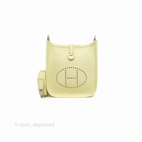 Herms Mini Evelyne 16 Jaune Milton I8 Clemence Palladium Hardware