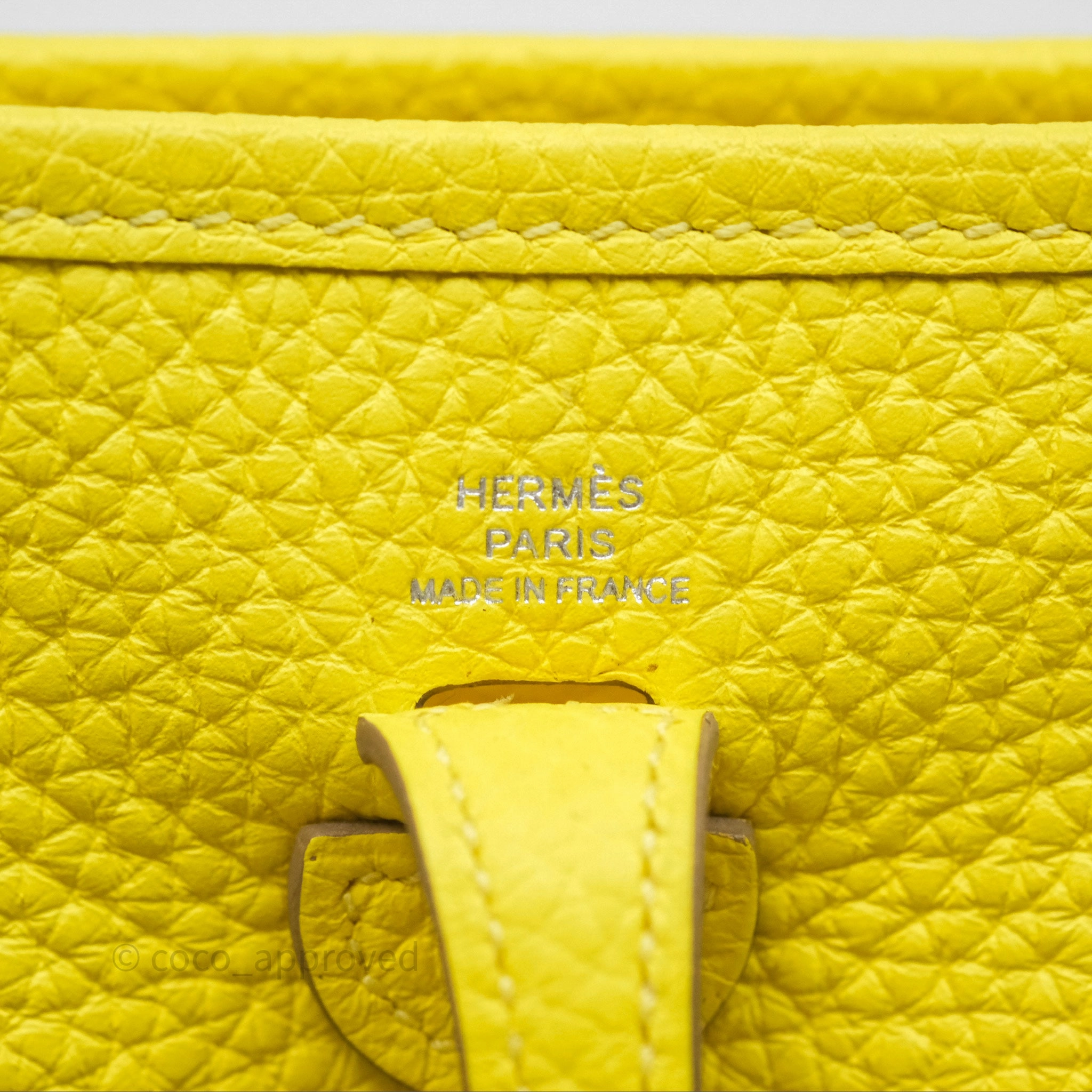 Herms Mini Evelyne 16 Lime Clemence Palladium Hardware