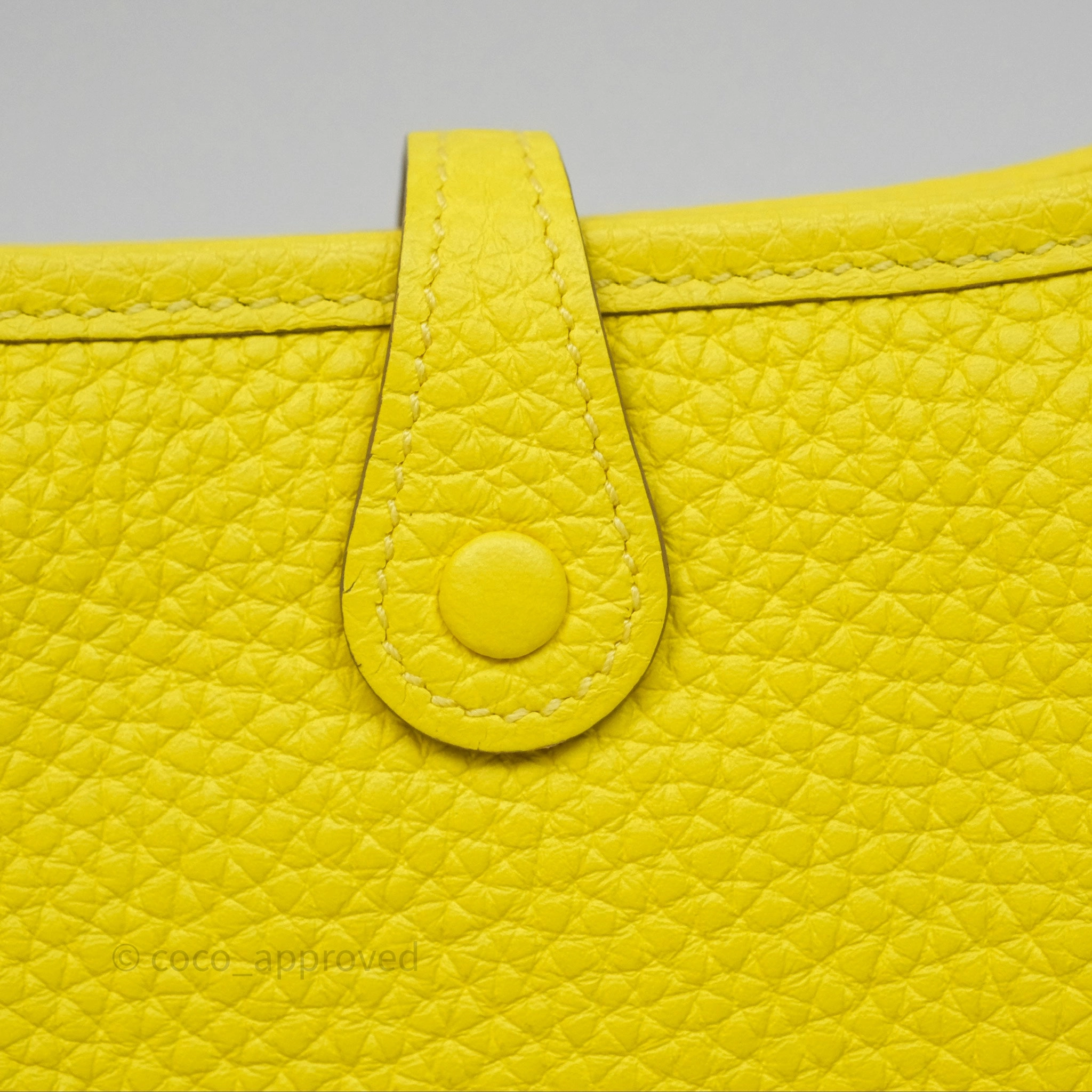 Herms Mini Evelyne 16 Lime Clemence Palladium Hardware