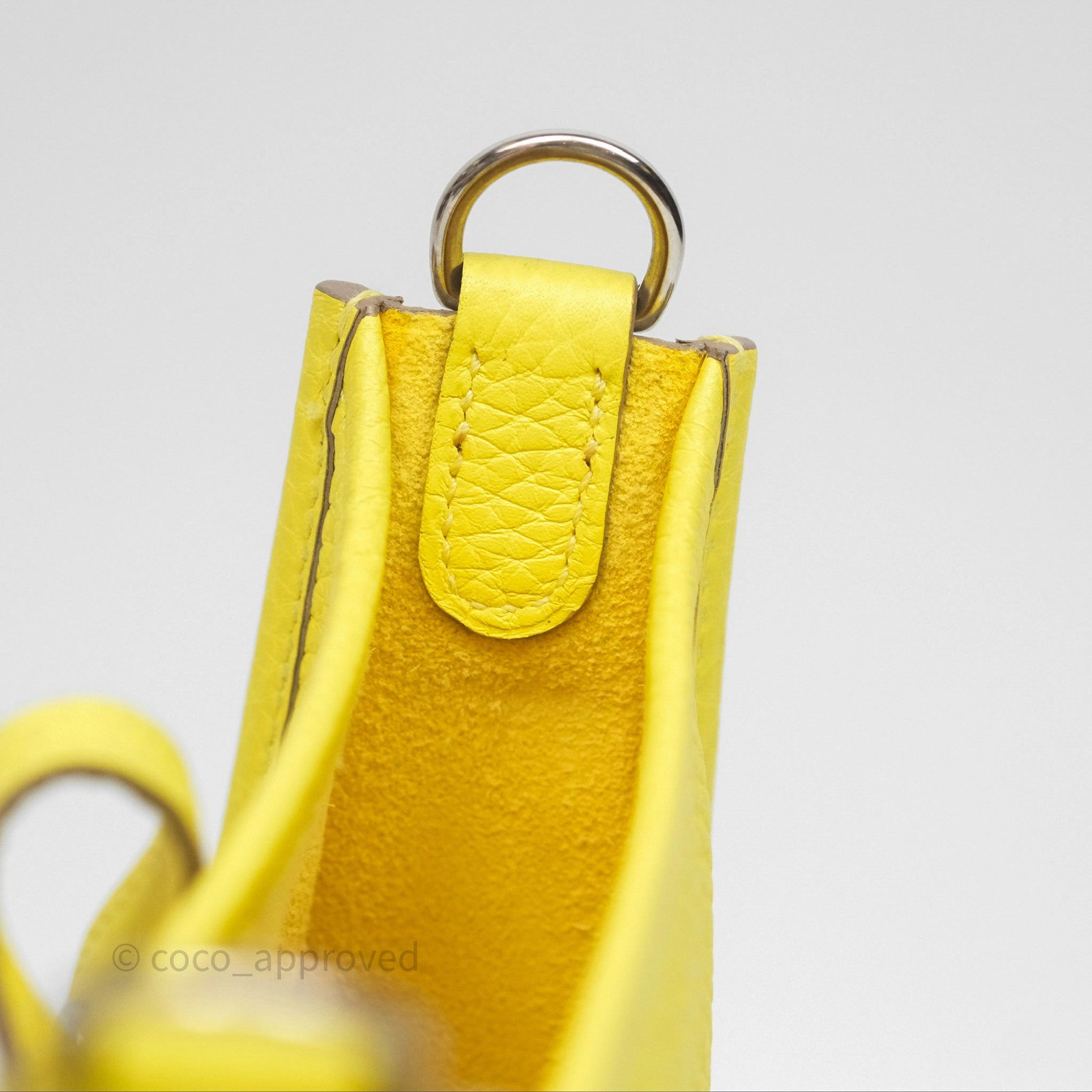 Herms Mini Evelyne 16 Lime Clemence Palladium Hardware