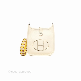 Herms Mini Evelyne 16 Nata Clemence Palladium Hardware
