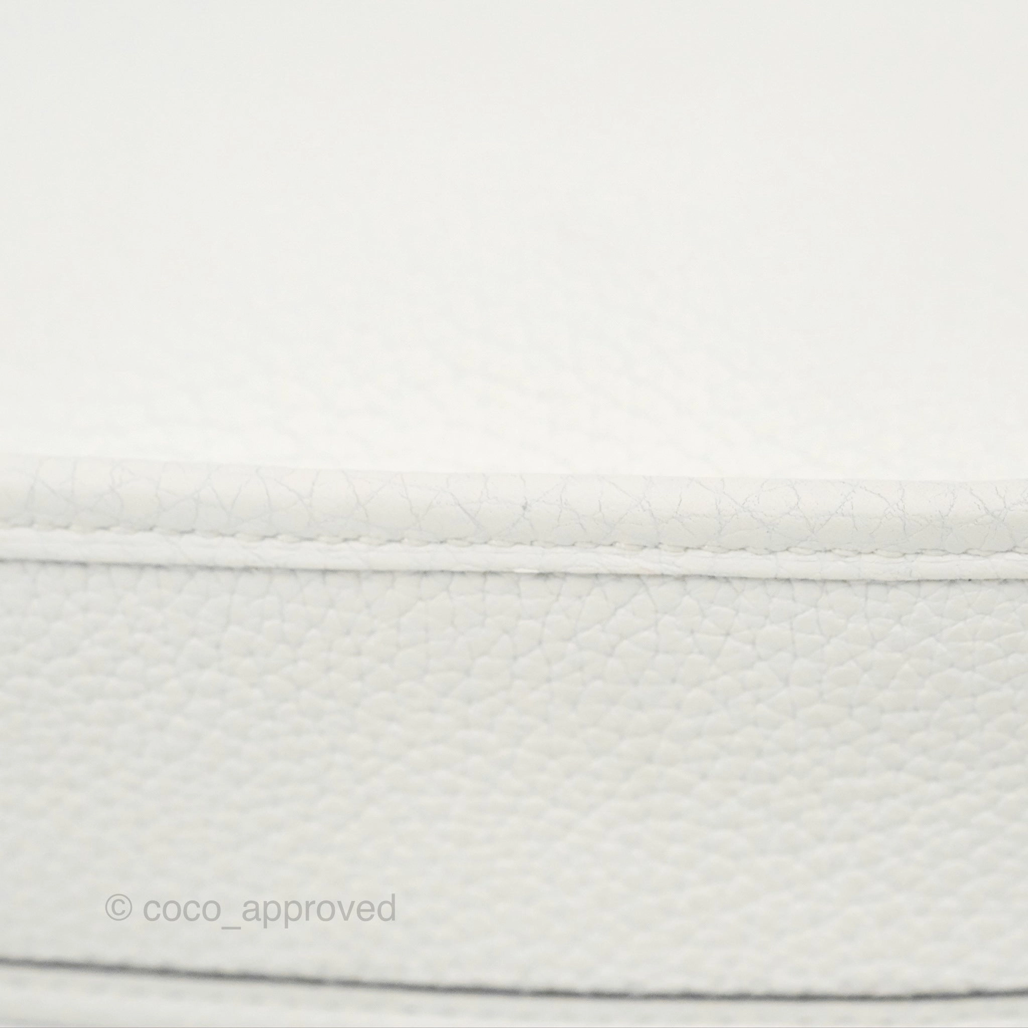 Herms Mini Evelyne 16 New White Clemence Palladium Hardware