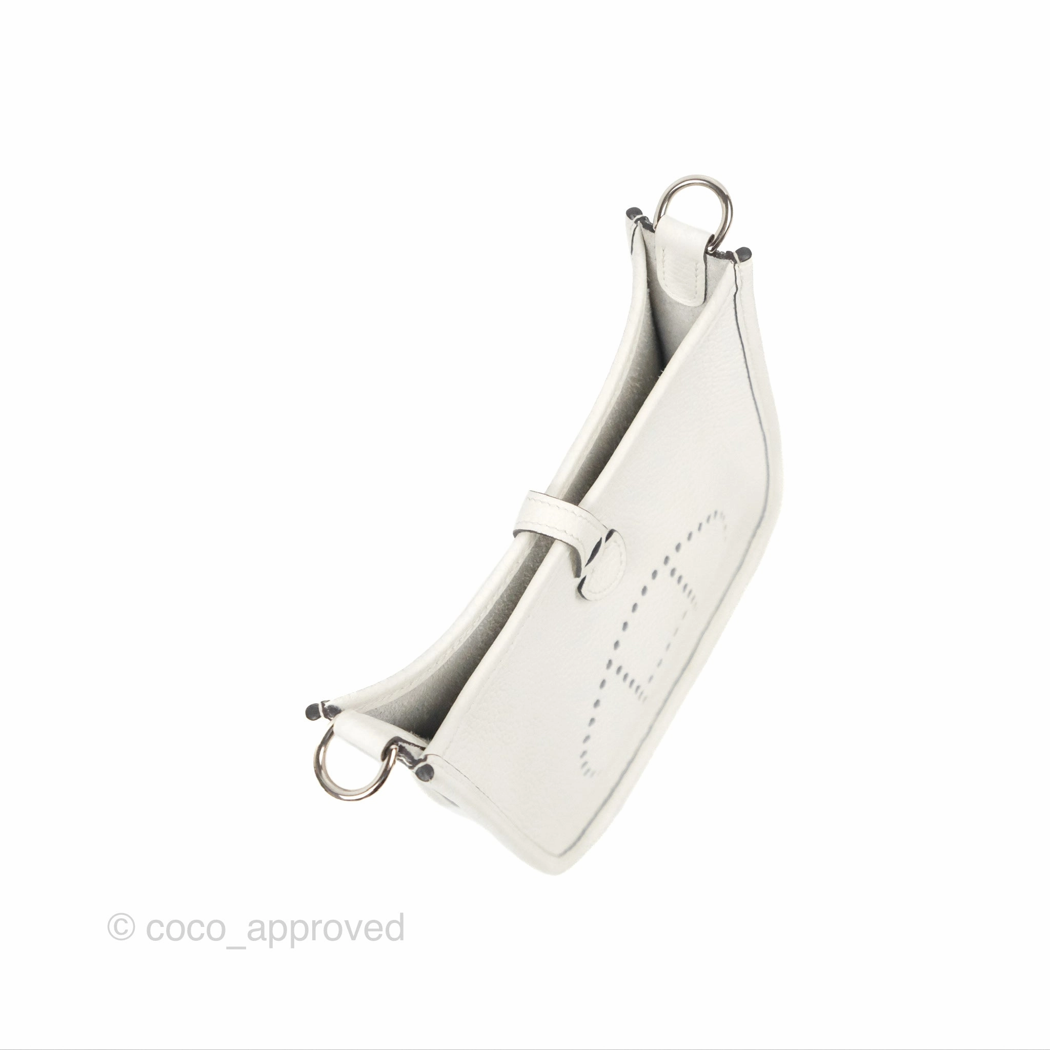 Herms Mini Evelyne 16 New White Clemence Palladium Hardware