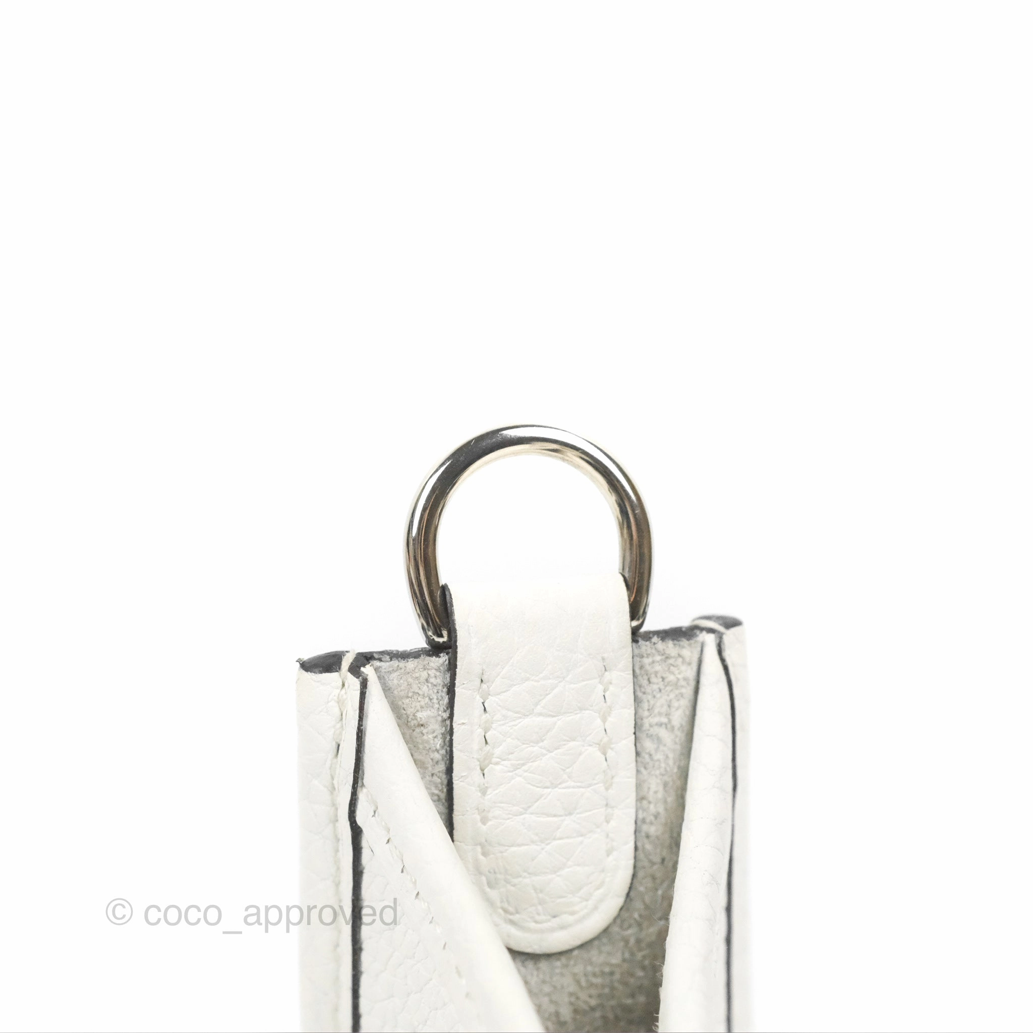 Herms Mini Evelyne 16 New White Clemence Palladium Hardware