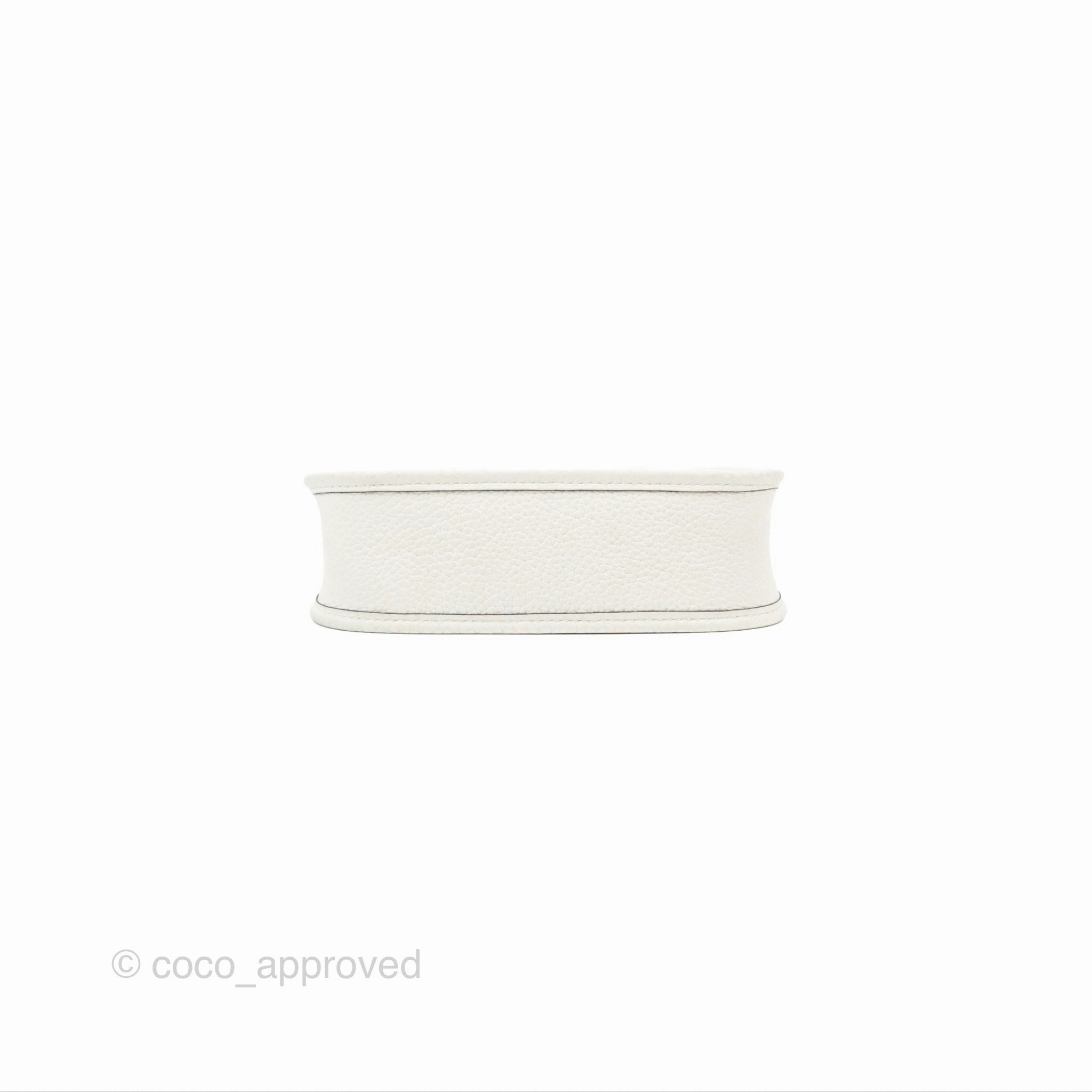 Herms Mini Evelyne 16 New White Clemence Palladium Hardware