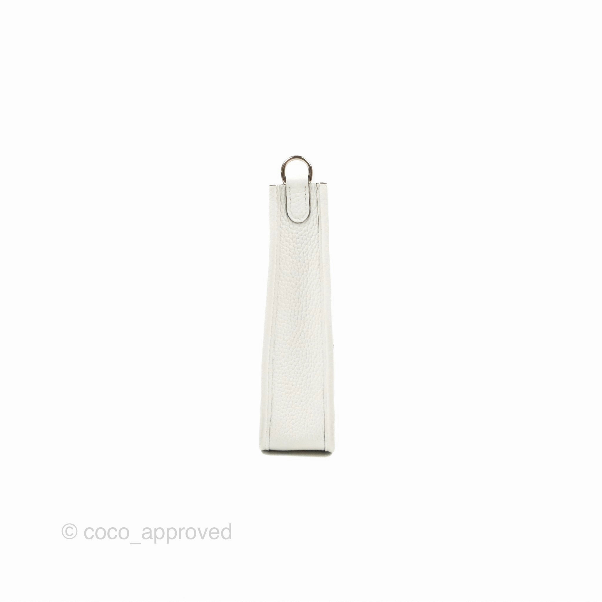 Herms Mini Evelyne 16 New White Clemence Palladium Hardware