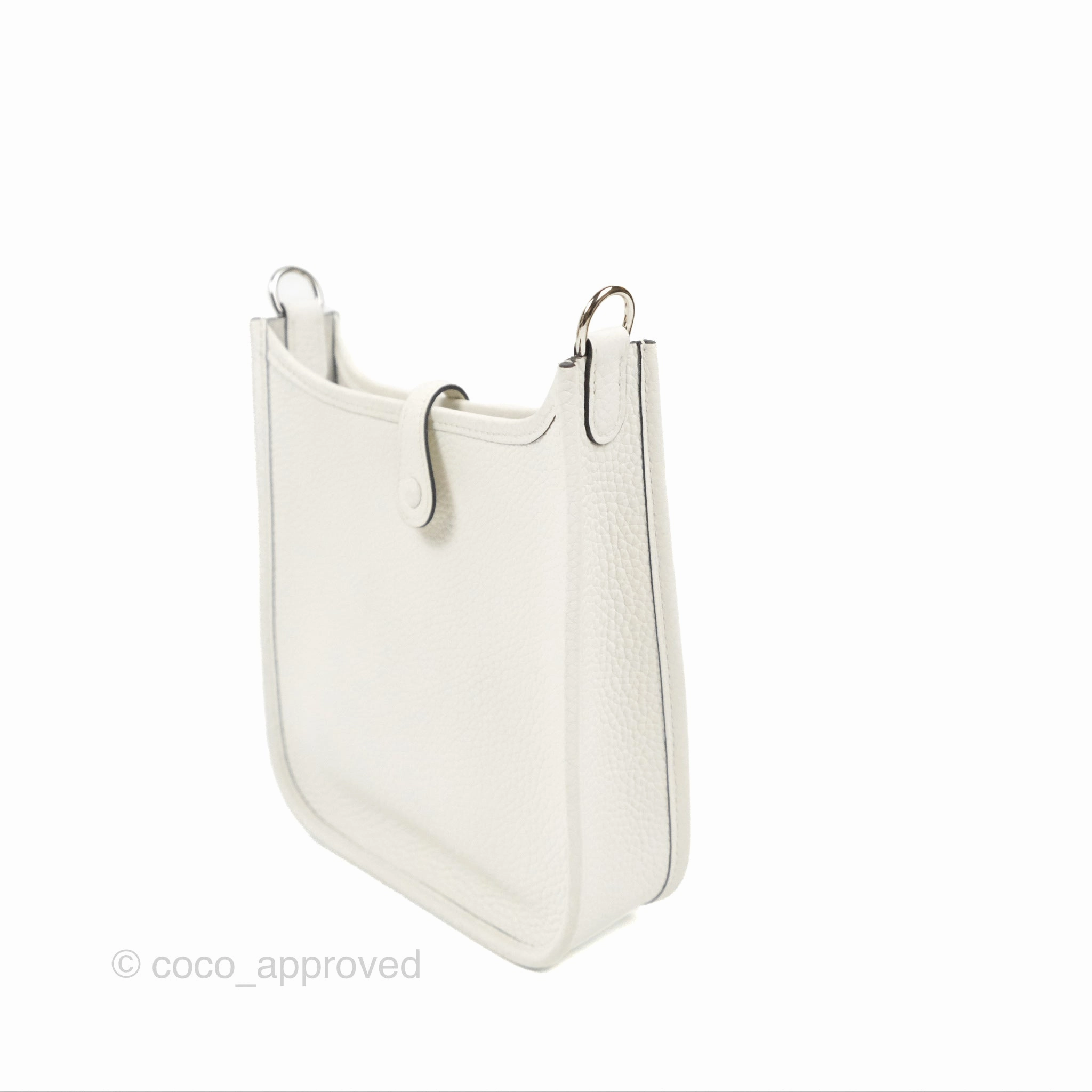 Herms Mini Evelyne 16 New White Clemence Palladium Hardware