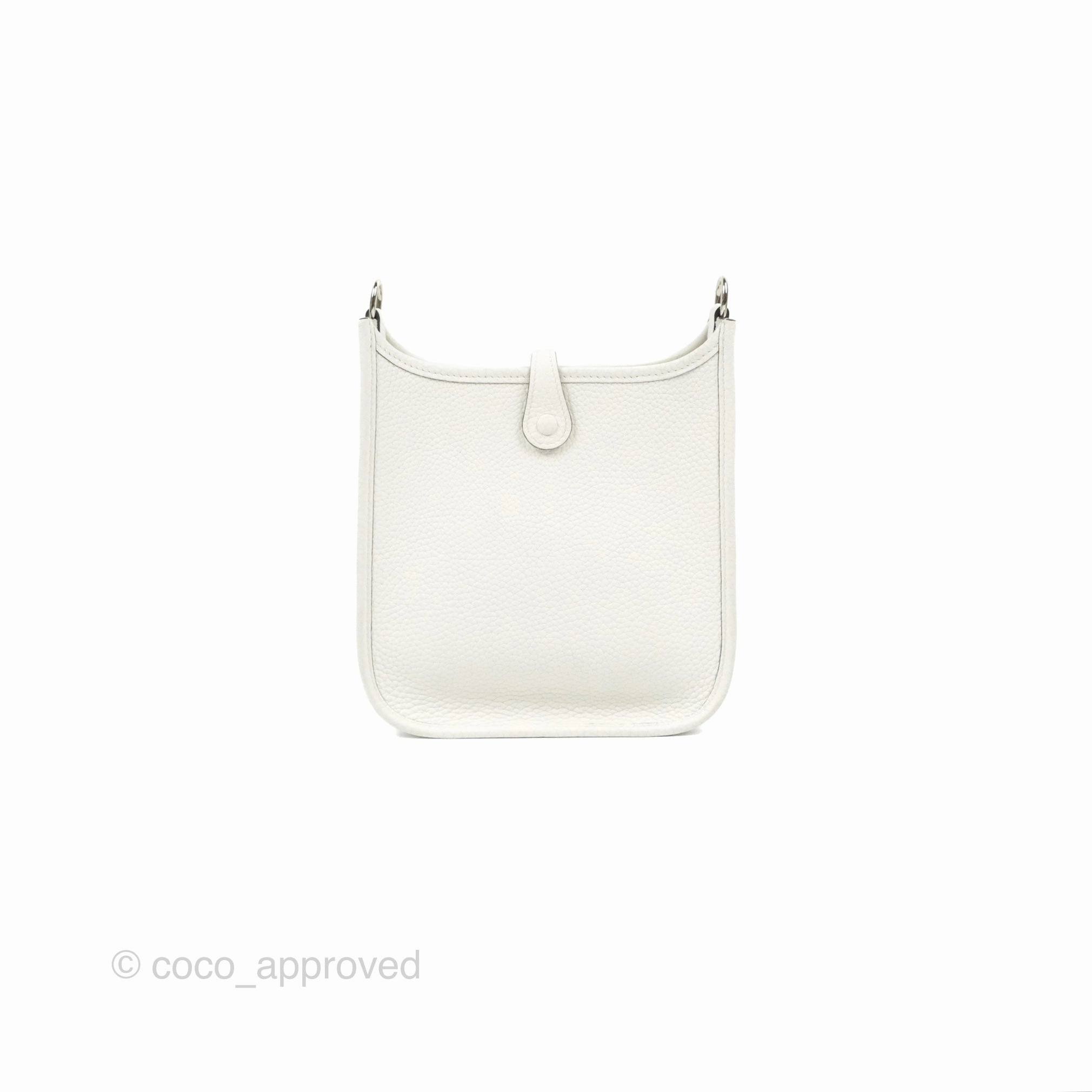 Herms Mini Evelyne 16 New White Clemence Palladium Hardware