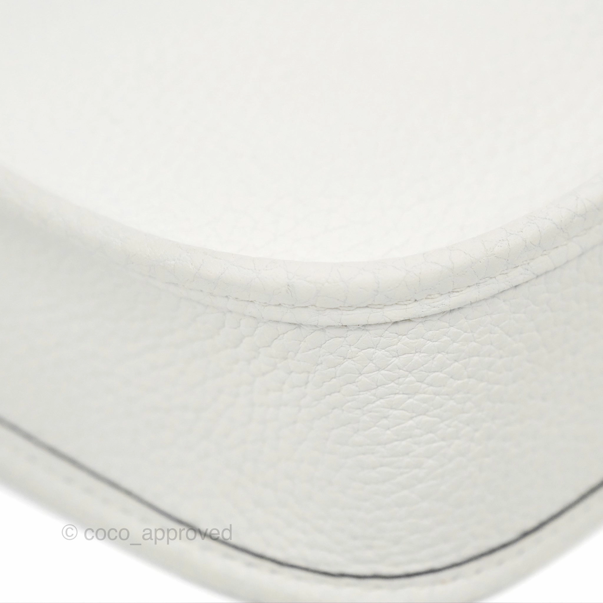 Herms Mini Evelyne 16 New White Clemence Palladium Hardware