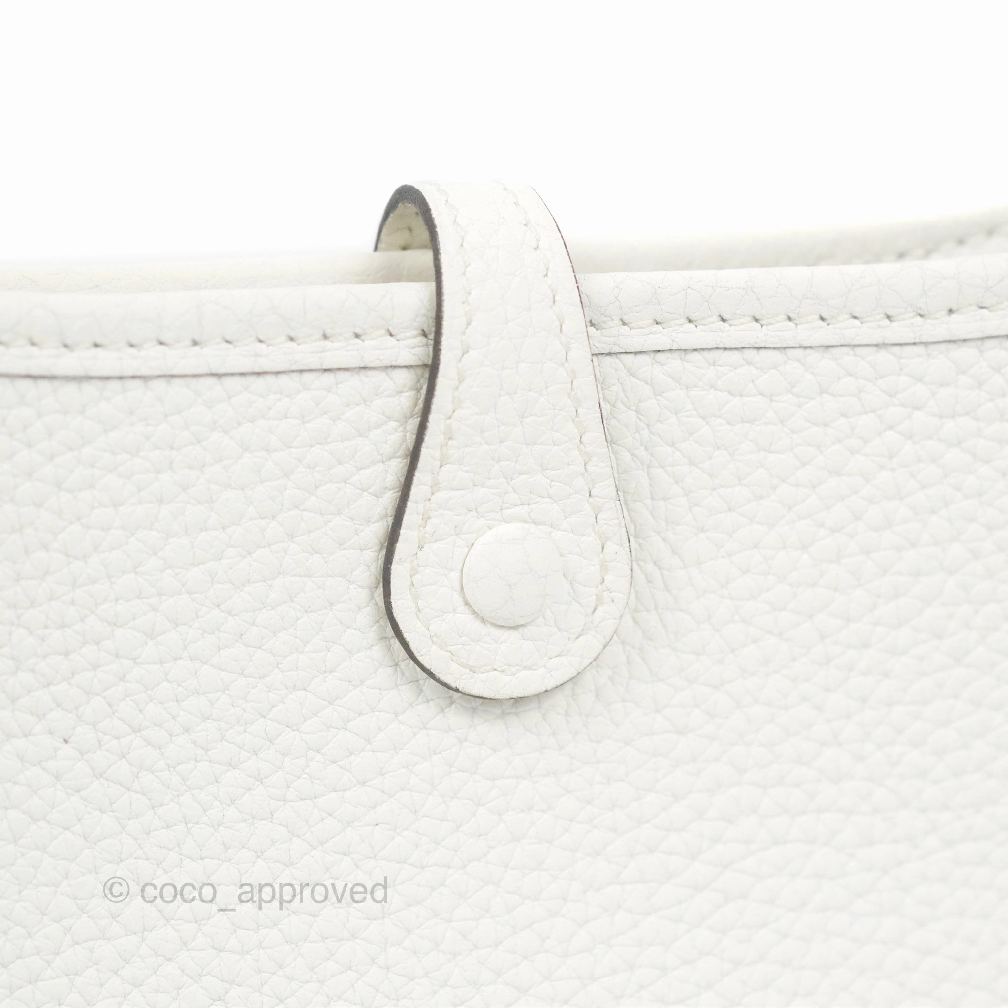 Herms Mini Evelyne 16 New White Clemence Palladium Hardware