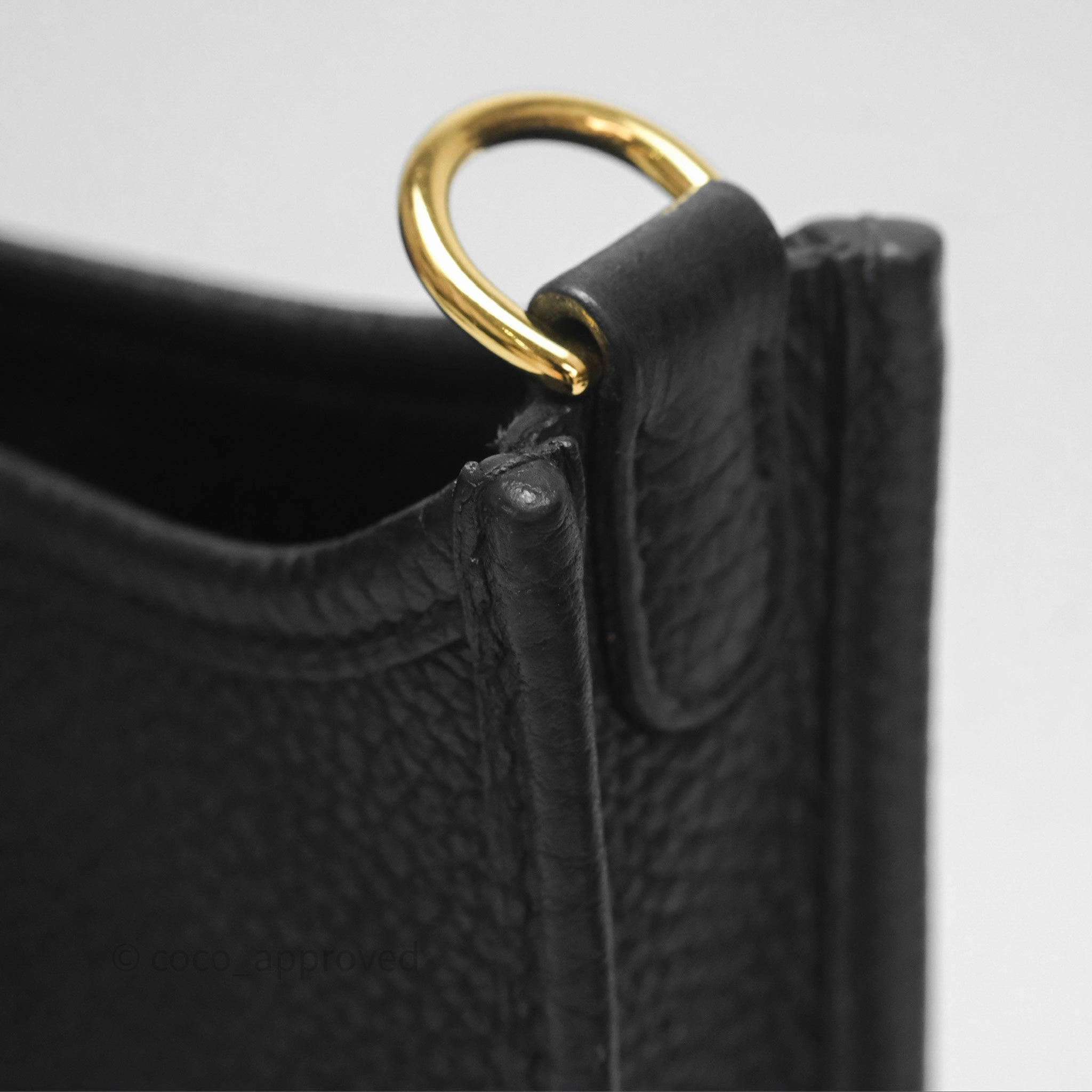 Herms Mini Evelyne 16 Noir 89 Clemence Gold Hardware