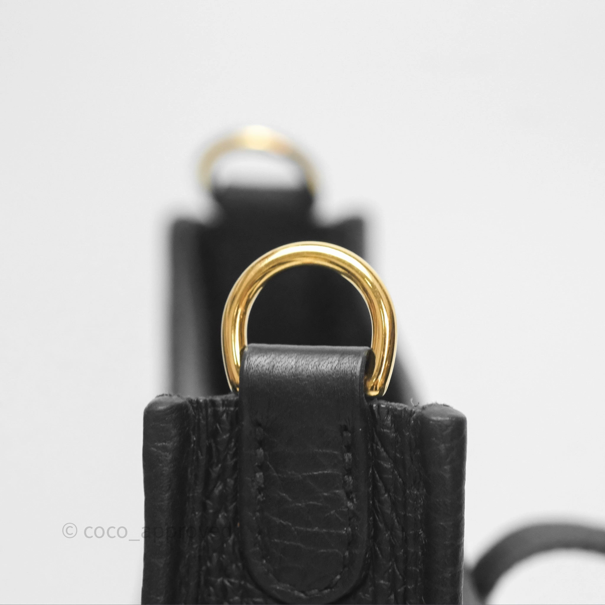 Herms Mini Evelyne 16 Noir 89 Clemence Gold Hardware
