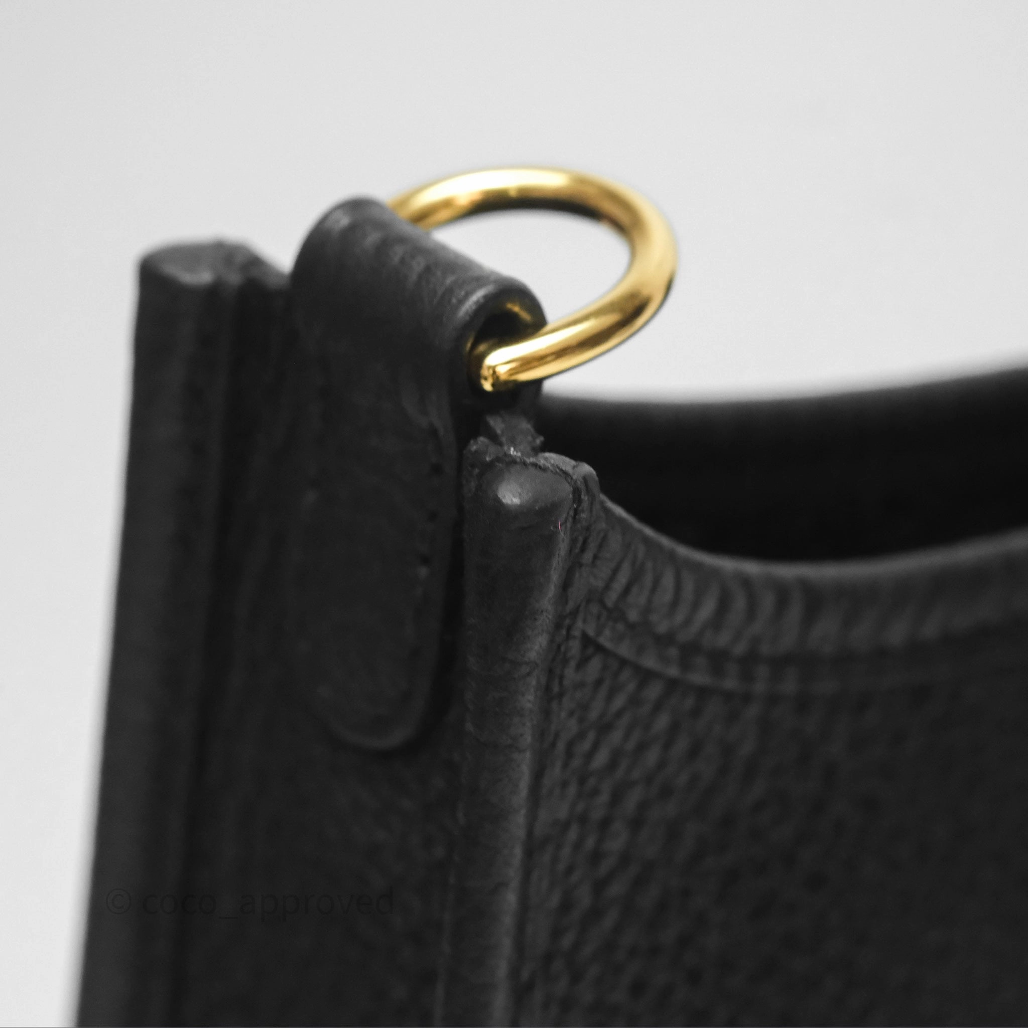 Herms Mini Evelyne 16 Noir 89 Clemence Gold Hardware