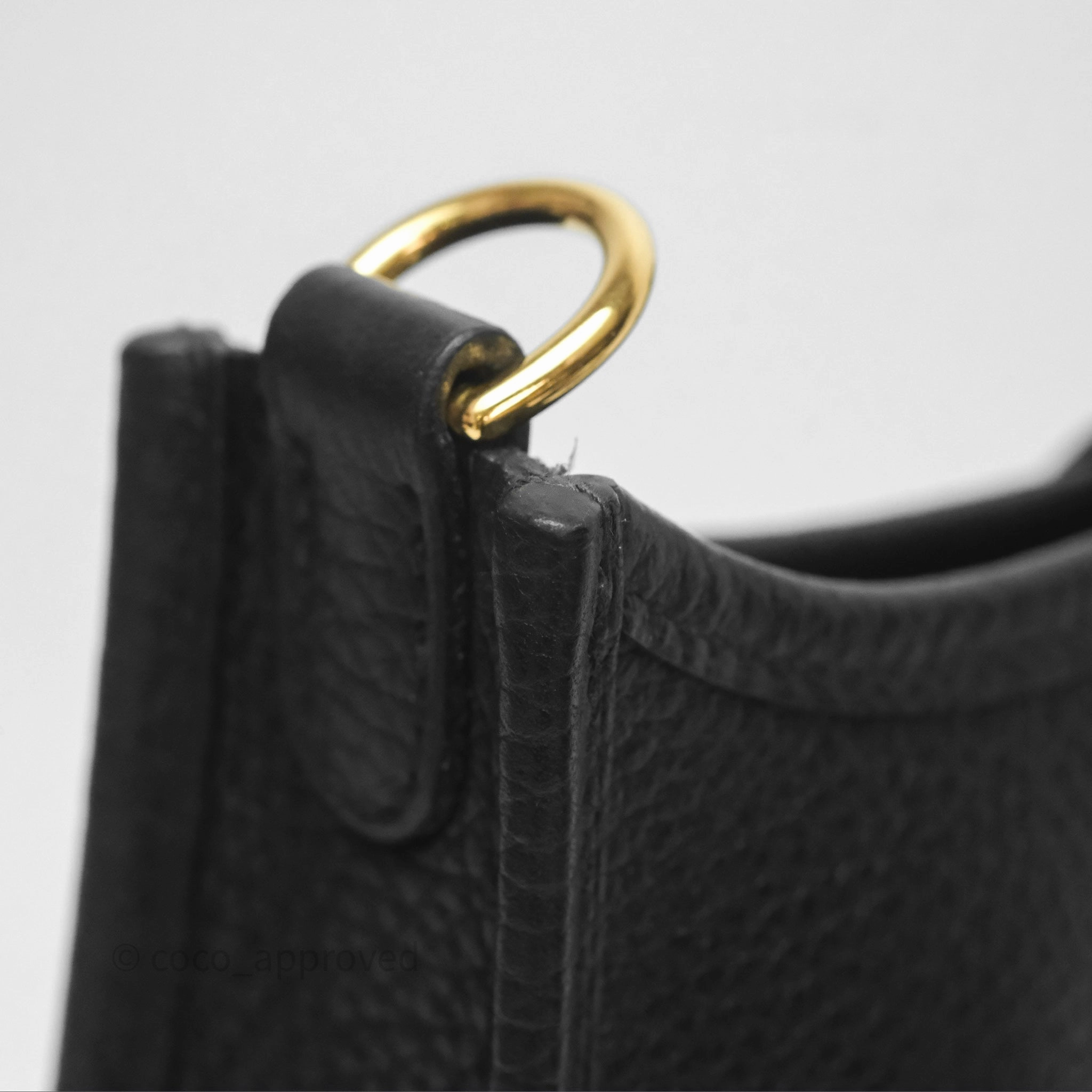 Herms Mini Evelyne 16 Noir 89 Clemence Gold Hardware