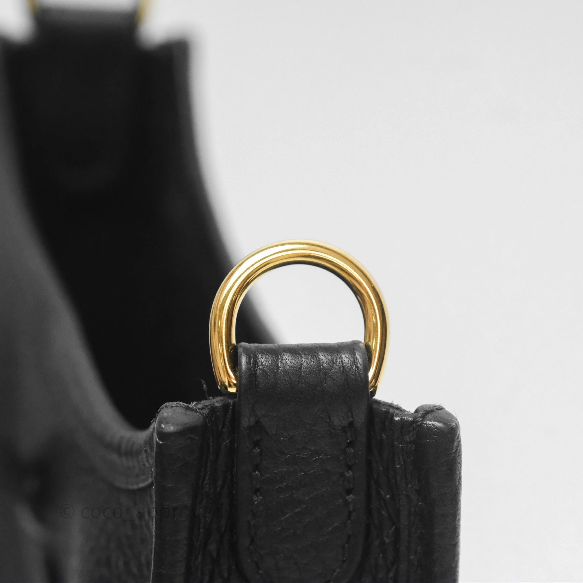 Herms Mini Evelyne 16 Noir 89 Clemence Gold Hardware
