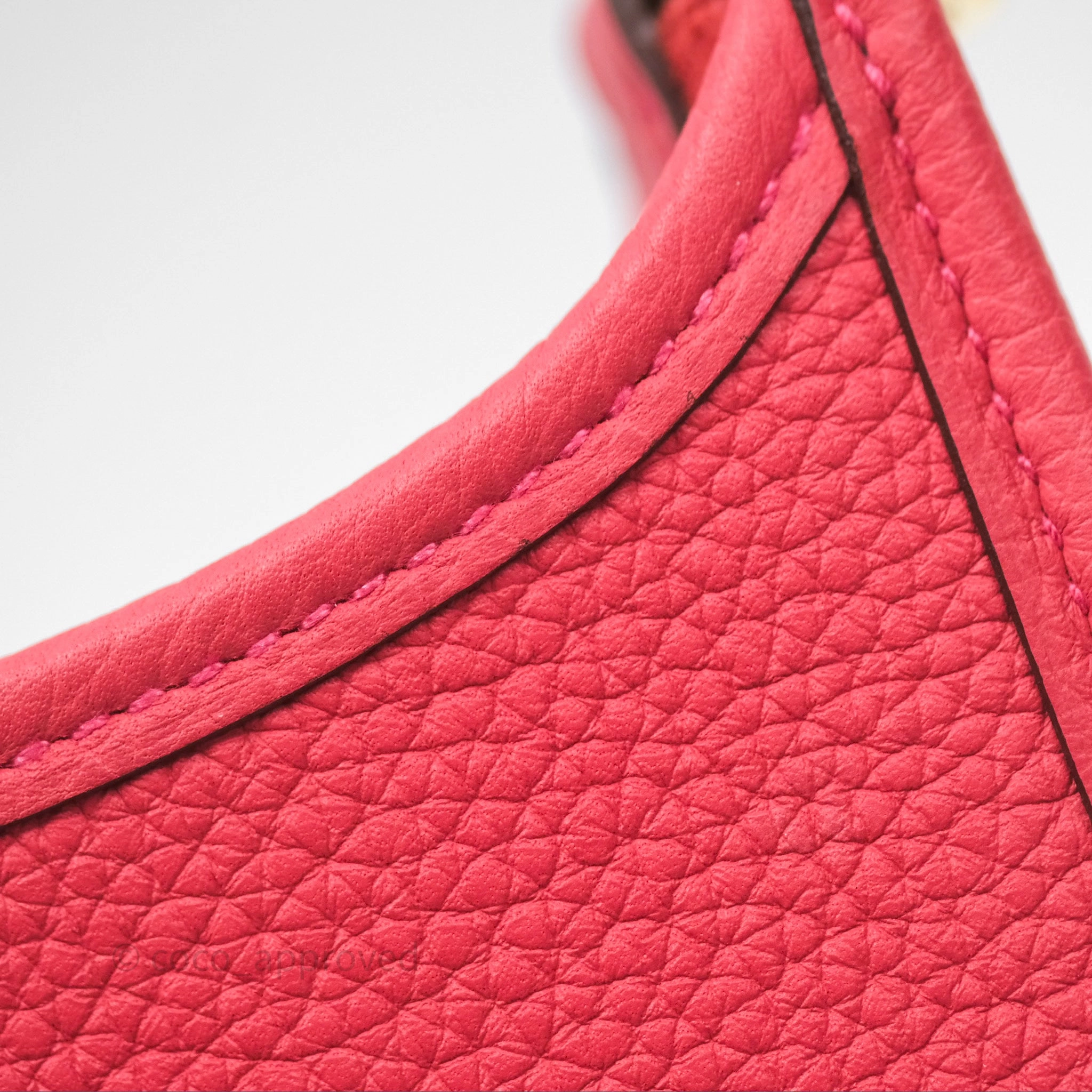 Herms Mini Evelyne 16 Rose Texas 0E Clemence Gold Hardware