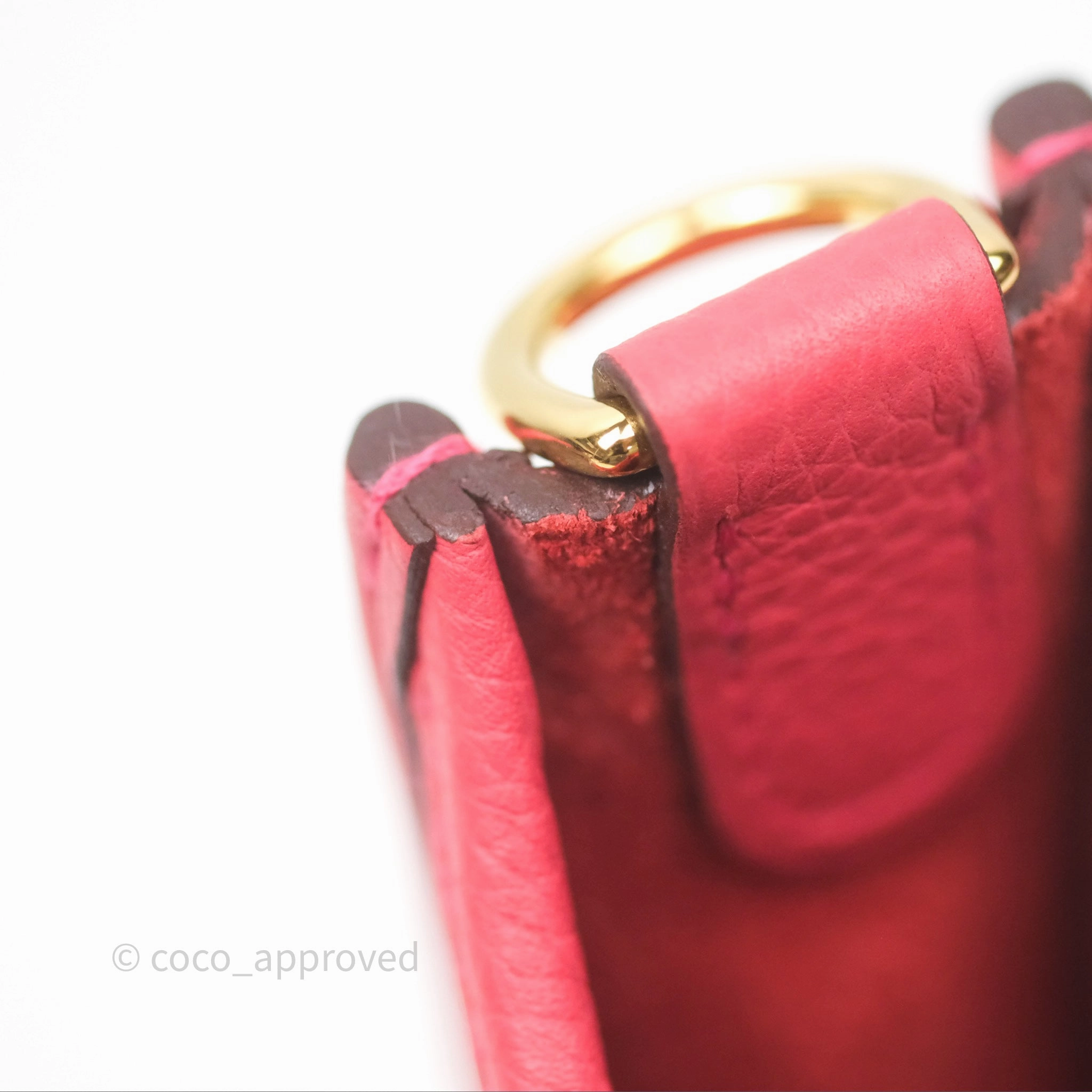 Herms Mini Evelyne 16 Rose Texas 0E Clemence Gold Hardware