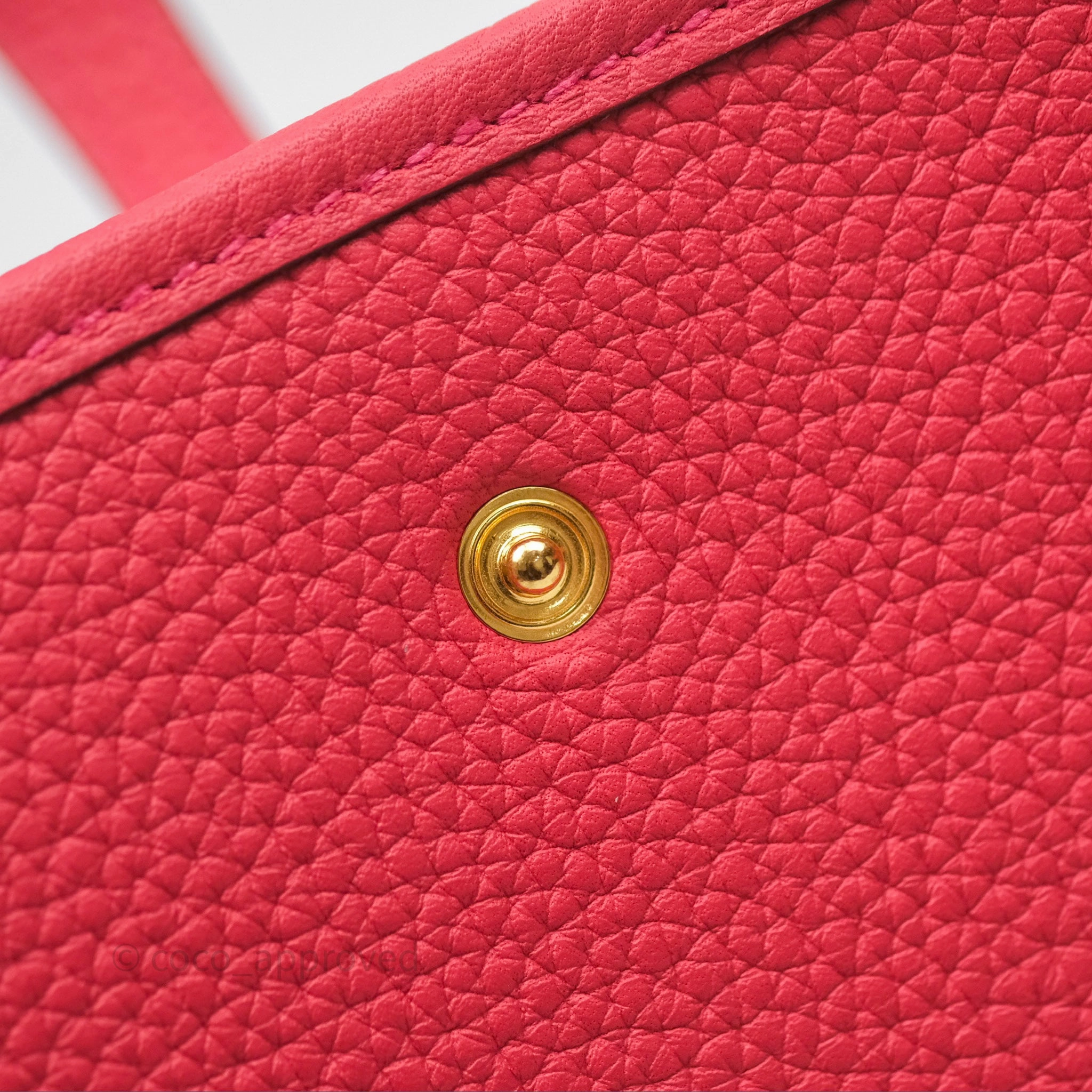 Herms Mini Evelyne 16 Rose Texas 0E Clemence Gold Hardware