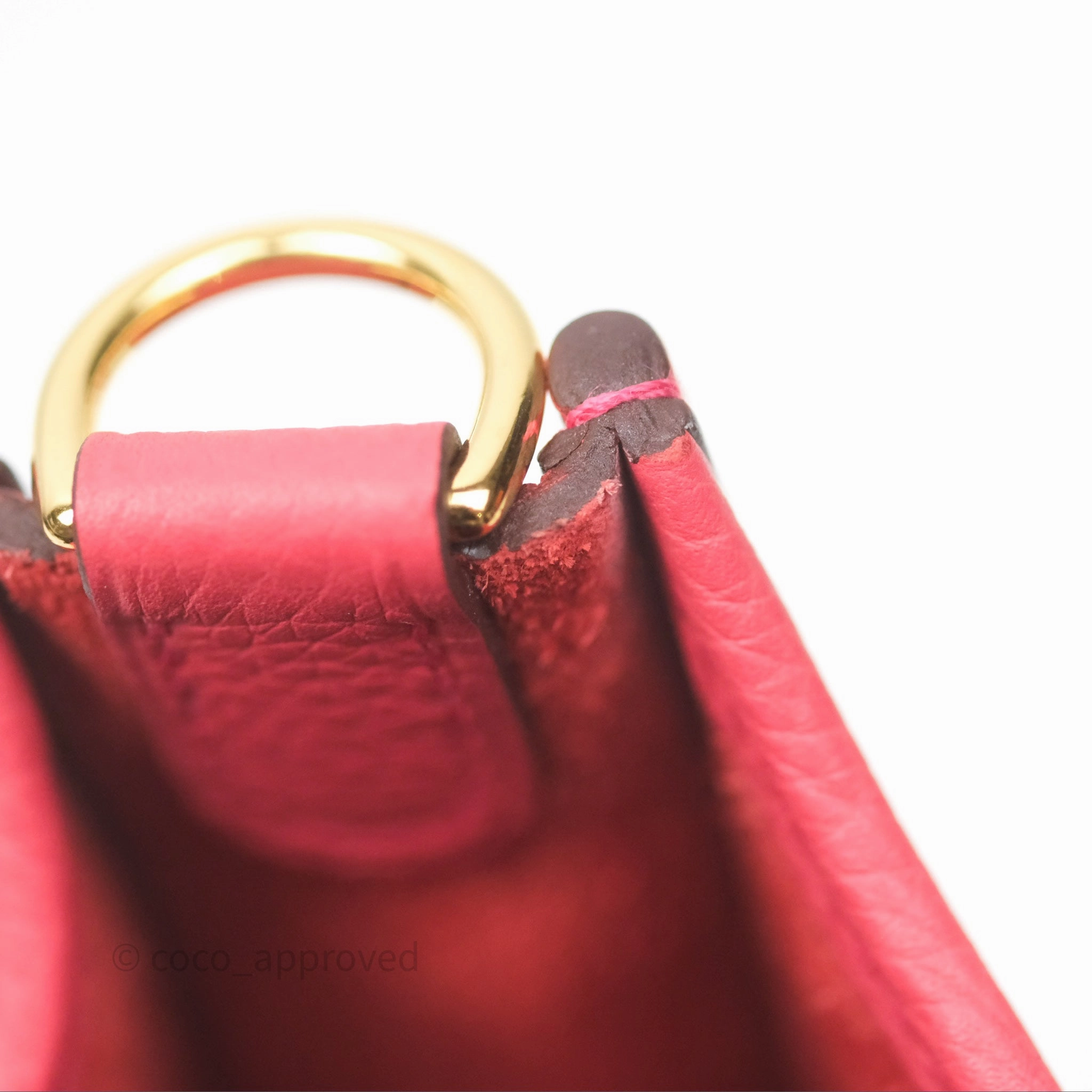 Herms Mini Evelyne 16 Rose Texas 0E Clemence Gold Hardware