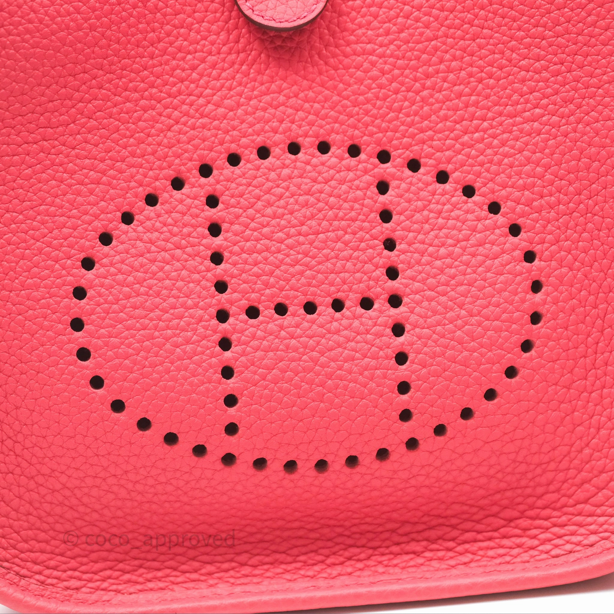 Herms Mini Evelyne 16 Rose Texas 0E Clemence Gold Hardware