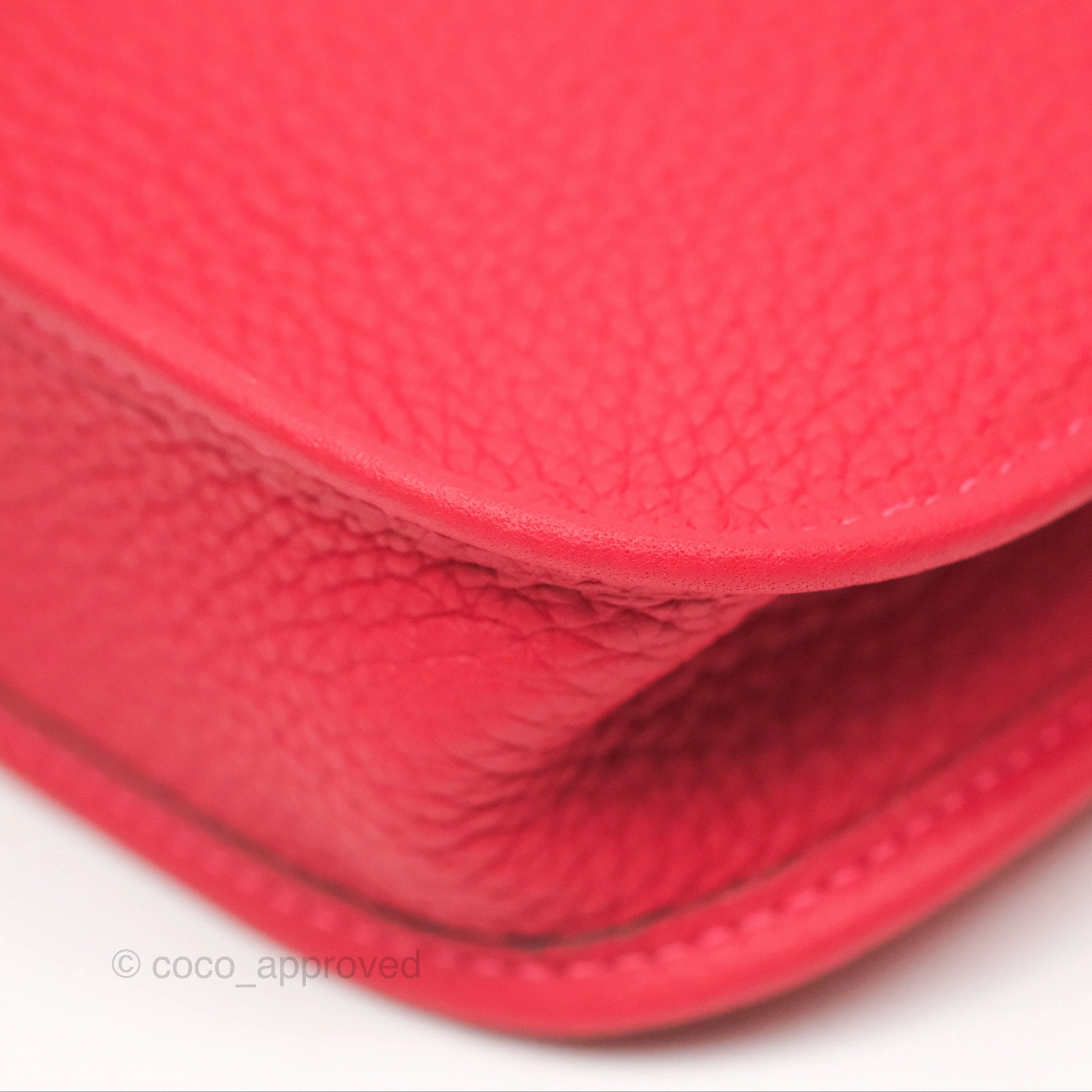 Herms Mini Evelyne 16 Rouge Clemence Palladium Hardware