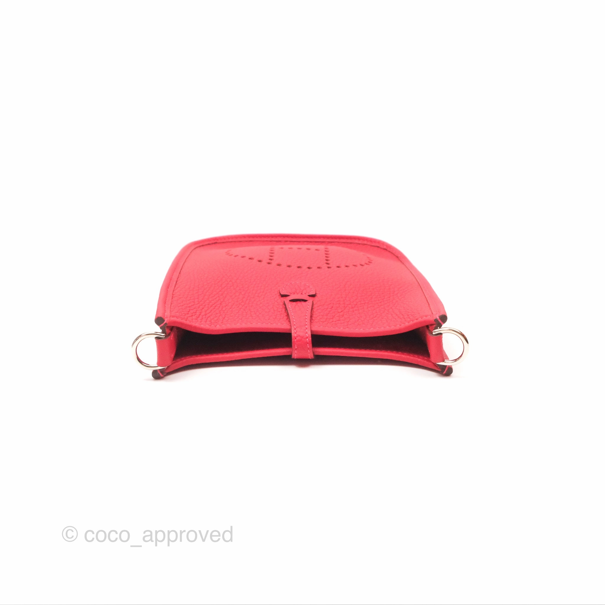 Herms Mini Evelyne 16 Rouge Clemence Palladium Hardware