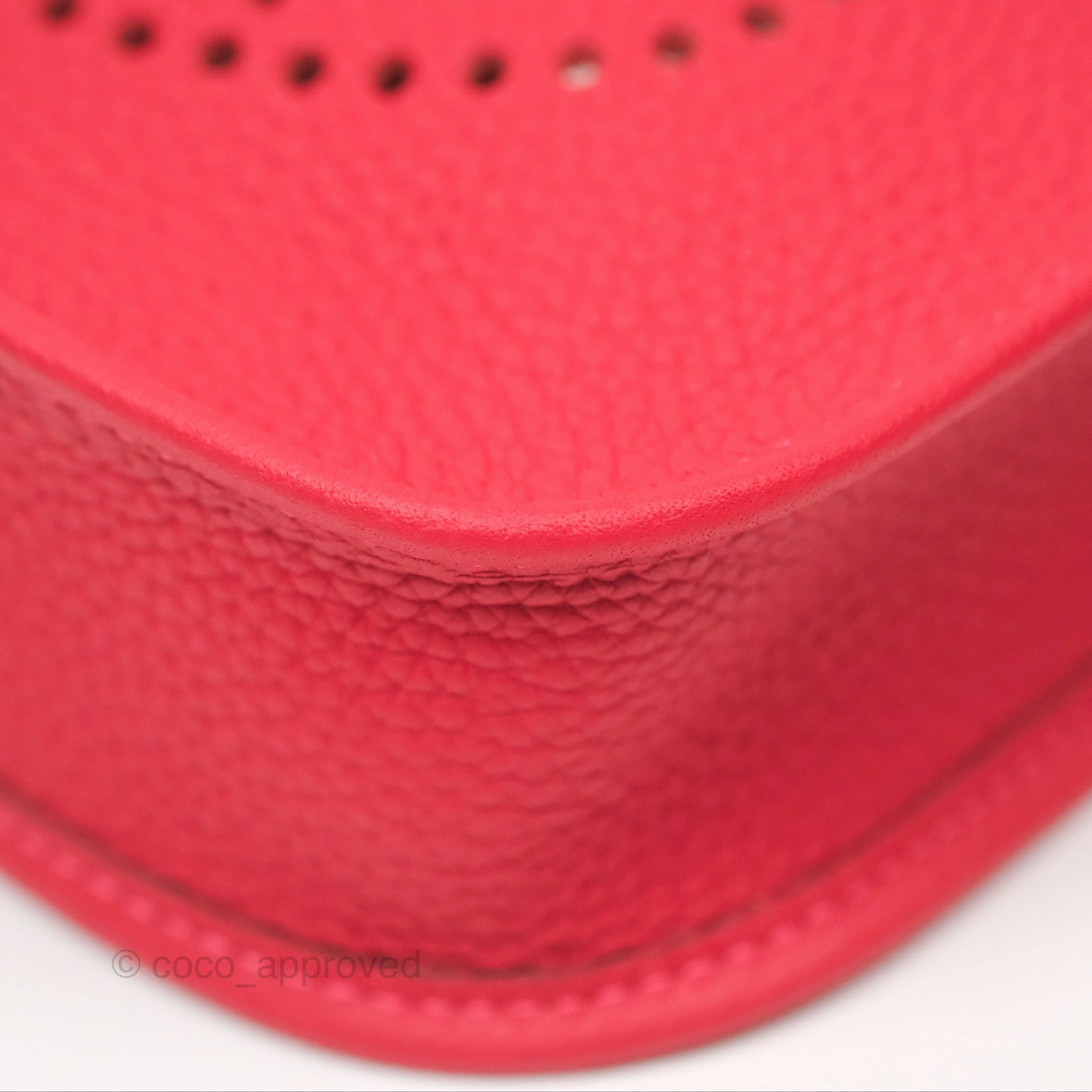 Herms Mini Evelyne 16 Rouge Clemence Palladium Hardware