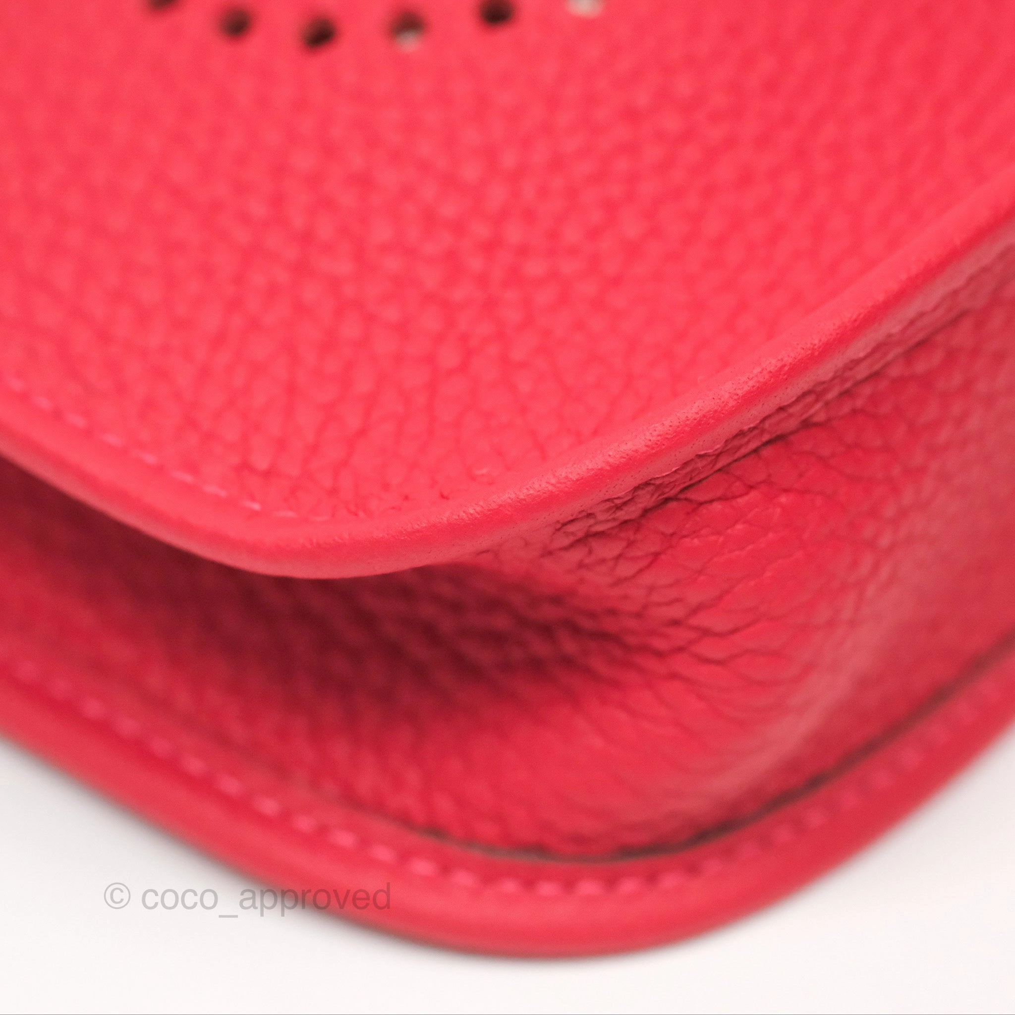 Herms Mini Evelyne 16 Rouge Clemence Palladium Hardware