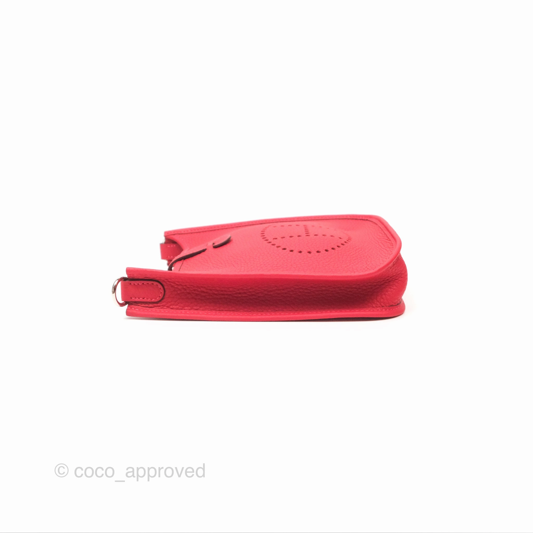 Herms Mini Evelyne 16 Rouge Clemence Palladium Hardware