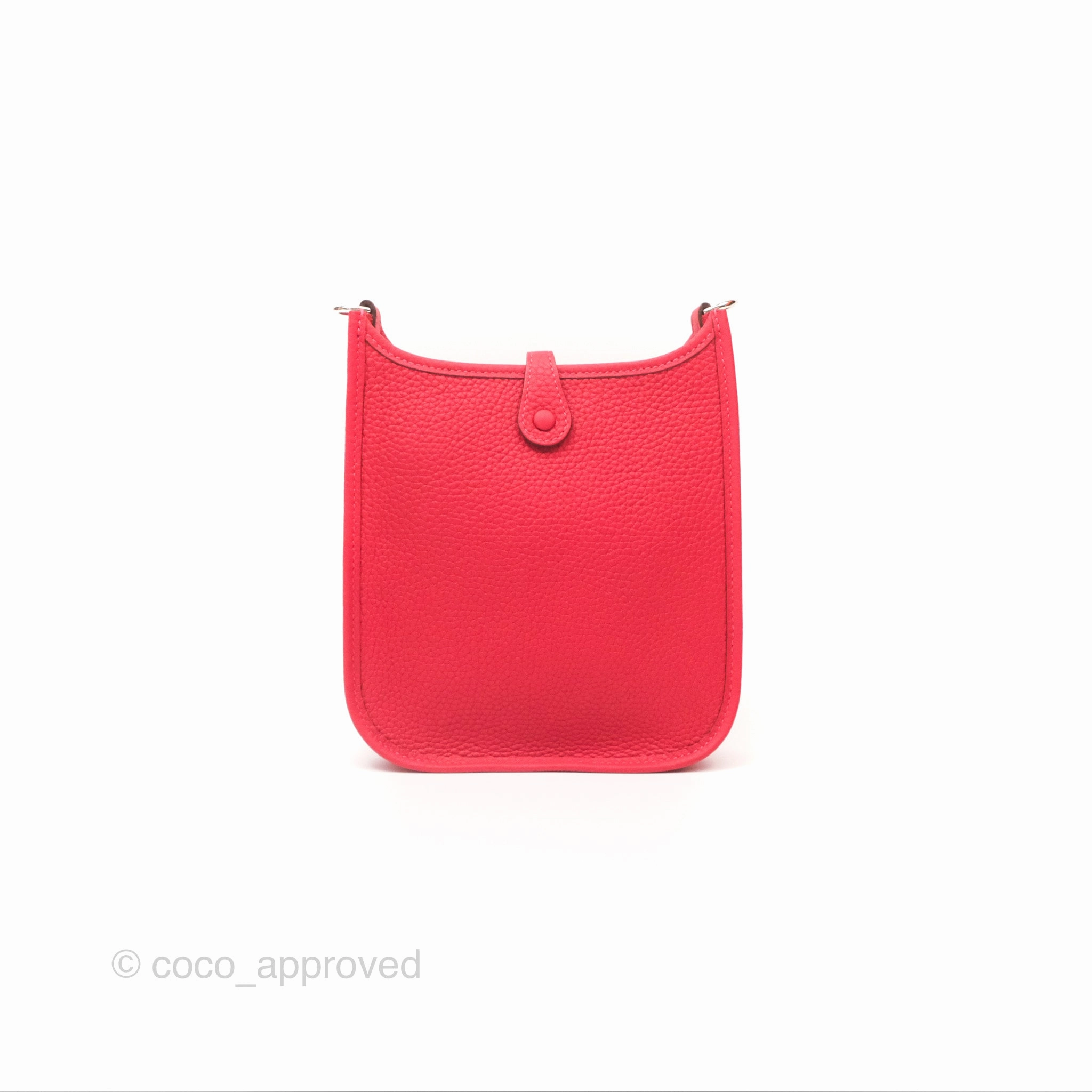 Herms Mini Evelyne 16 Rouge Clemence Palladium Hardware