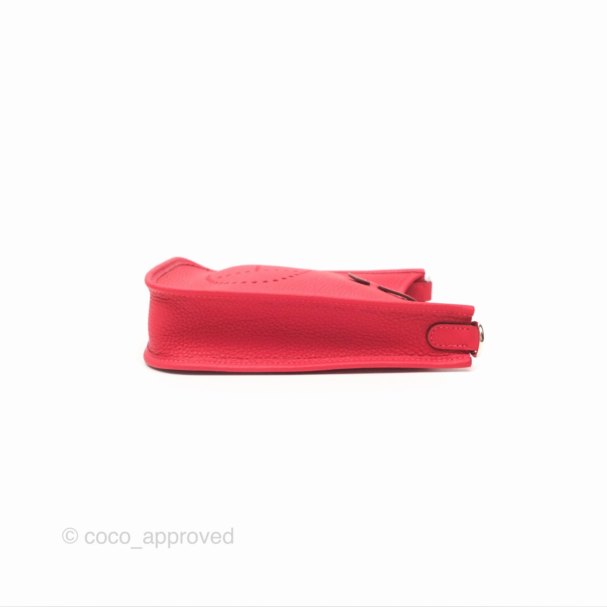 Herms Mini Evelyne 16 Rouge Clemence Palladium Hardware