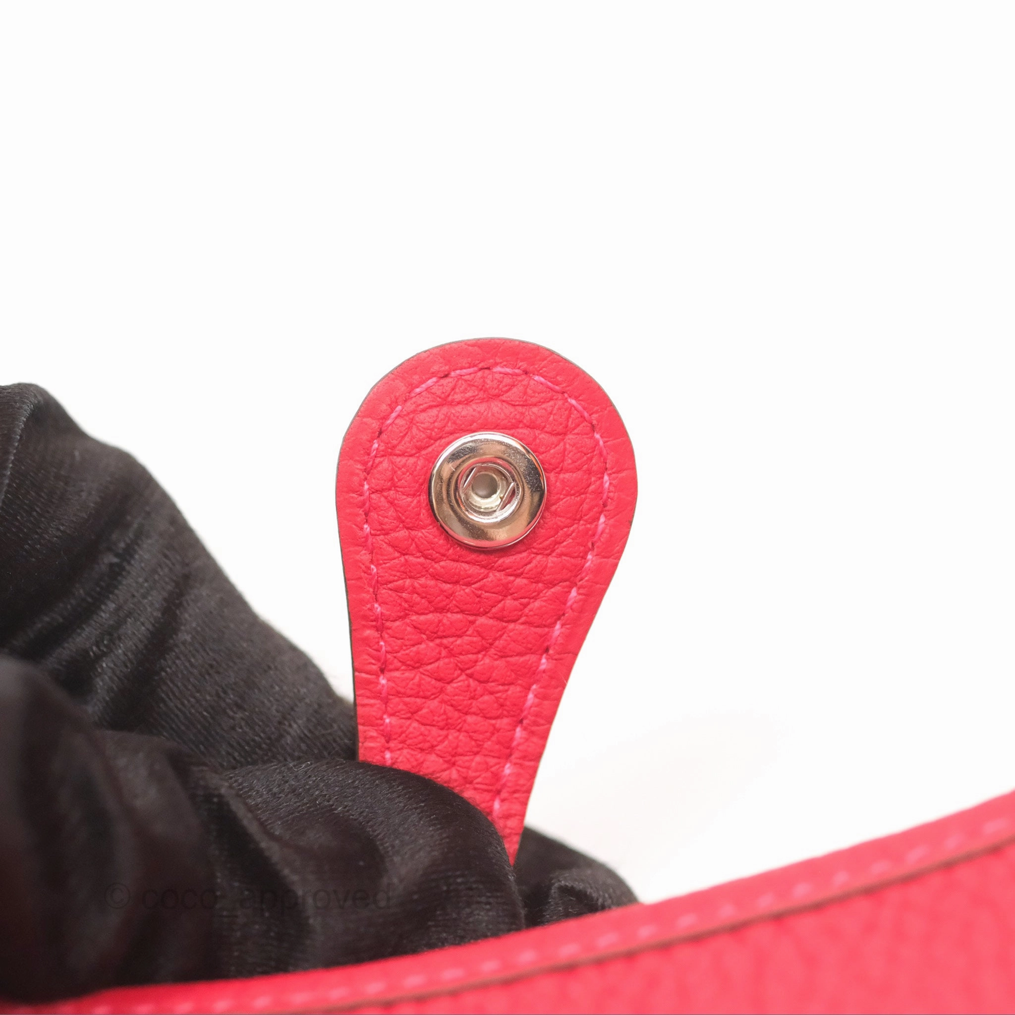 Herms Mini Evelyne 16 Rouge Clemence Palladium Hardware