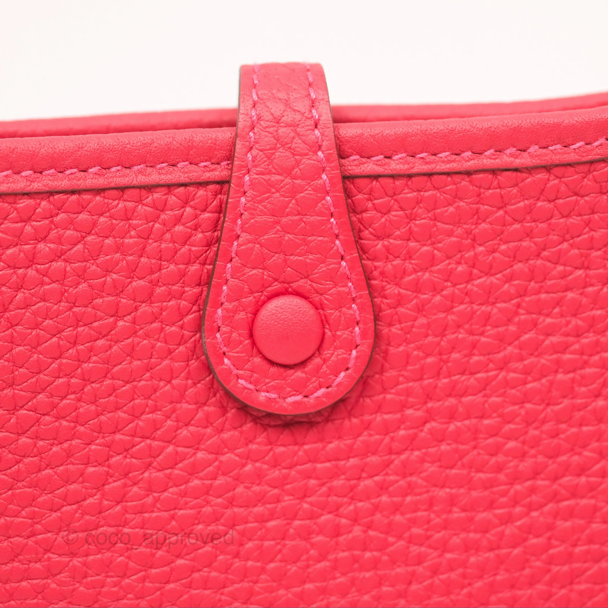 Herms Mini Evelyne 16 Rouge Clemence Palladium Hardware