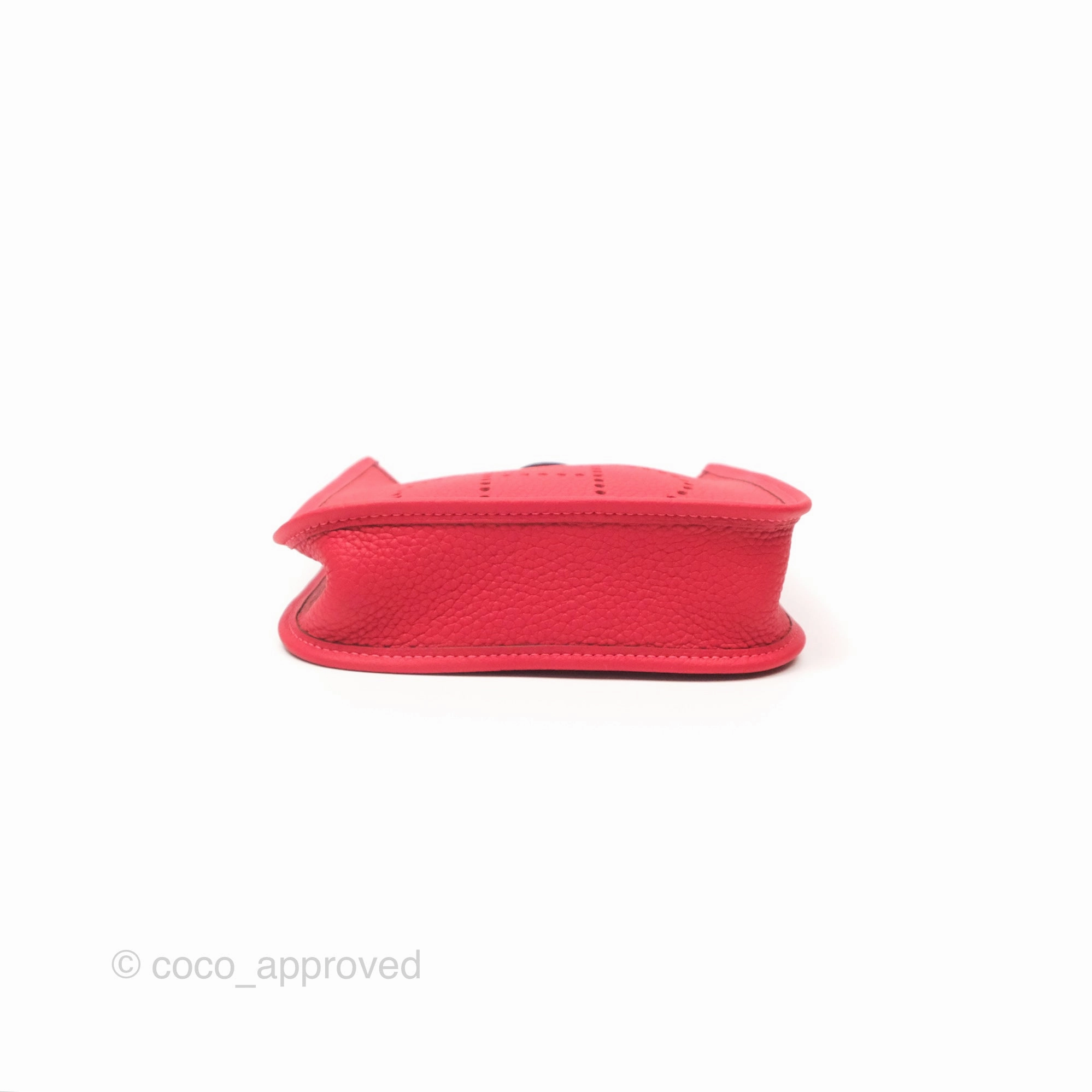 Herms Mini Evelyne 16 Rouge Clemence Palladium Hardware