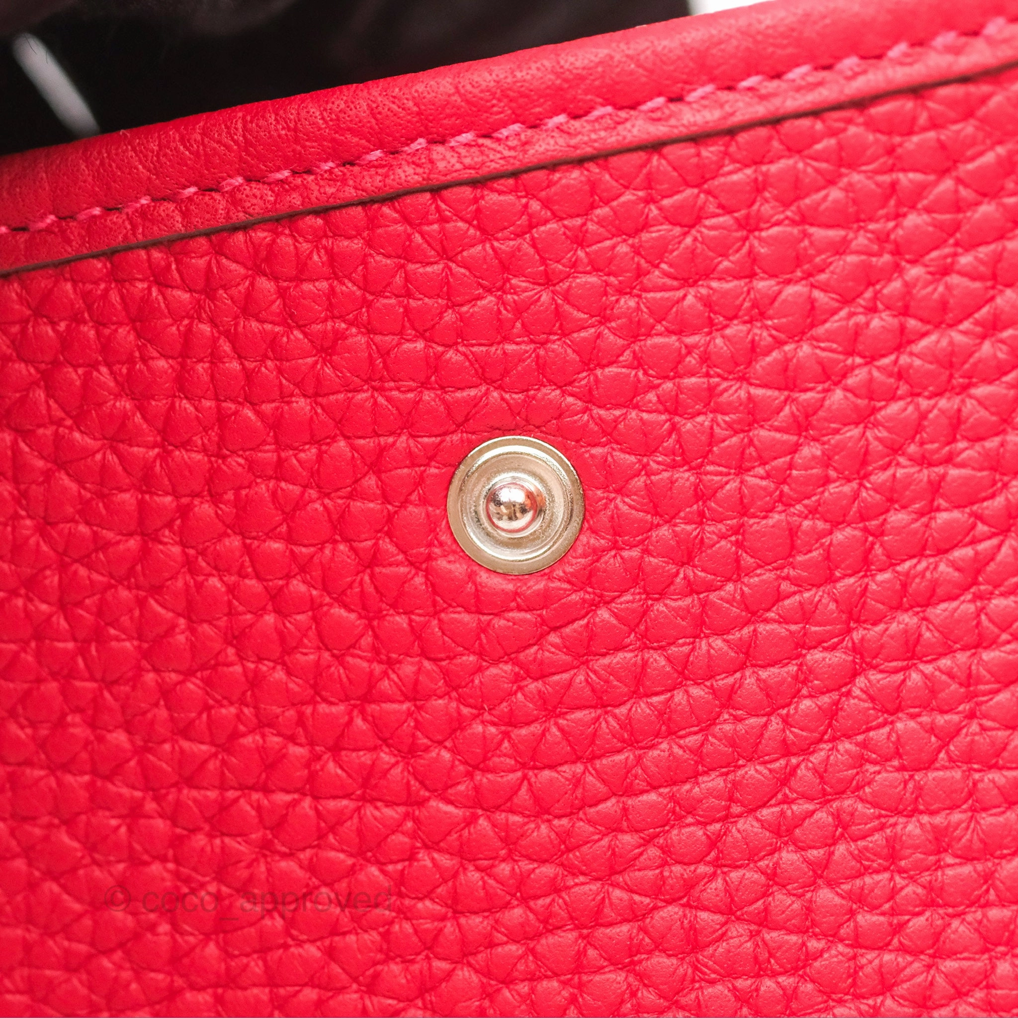 Herms Mini Evelyne 16 Rouge Clemence Palladium Hardware
