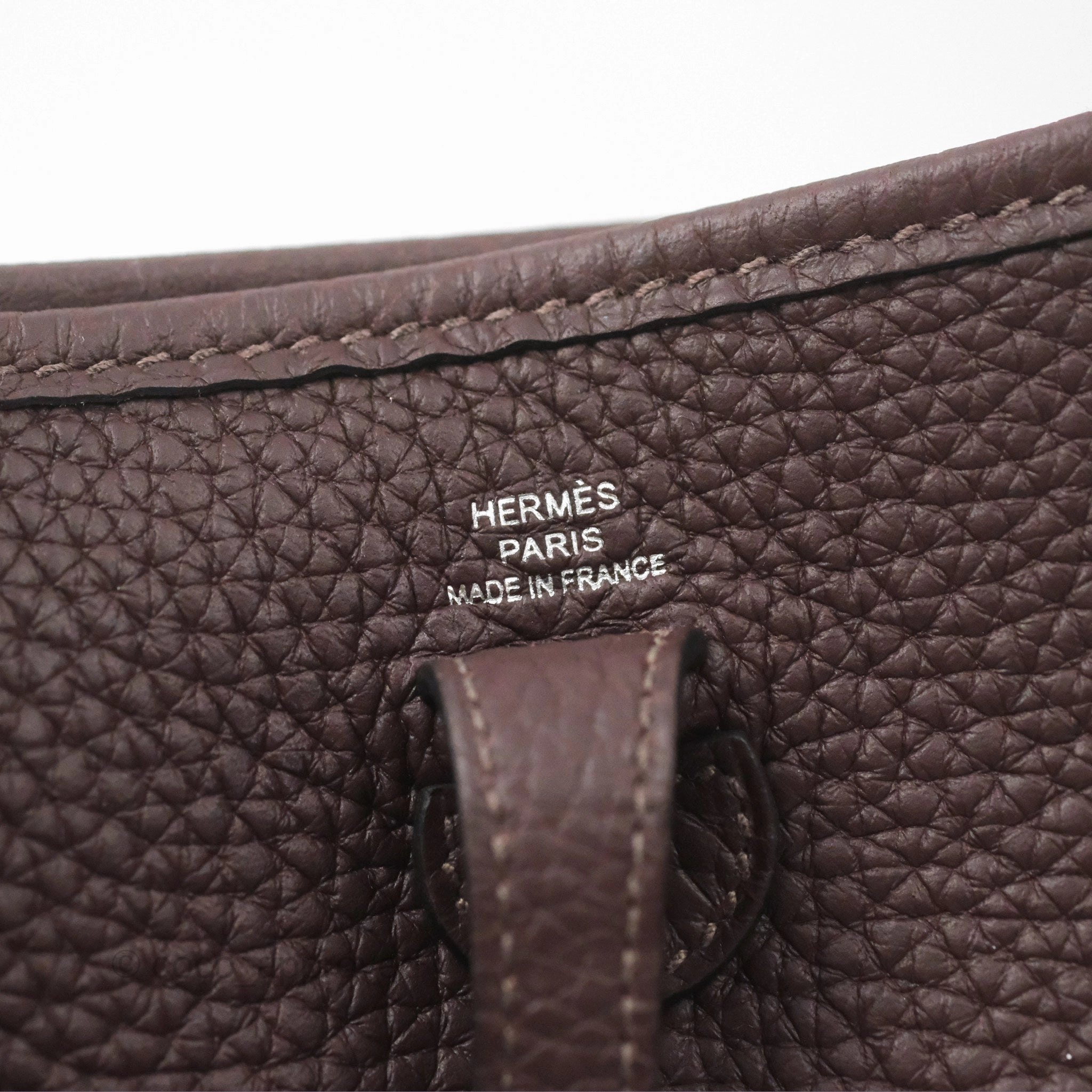 Herms Mini Evelyne 16 Rouge Sellier Clemence Rose Confetti-Blanc Palladium Hardware