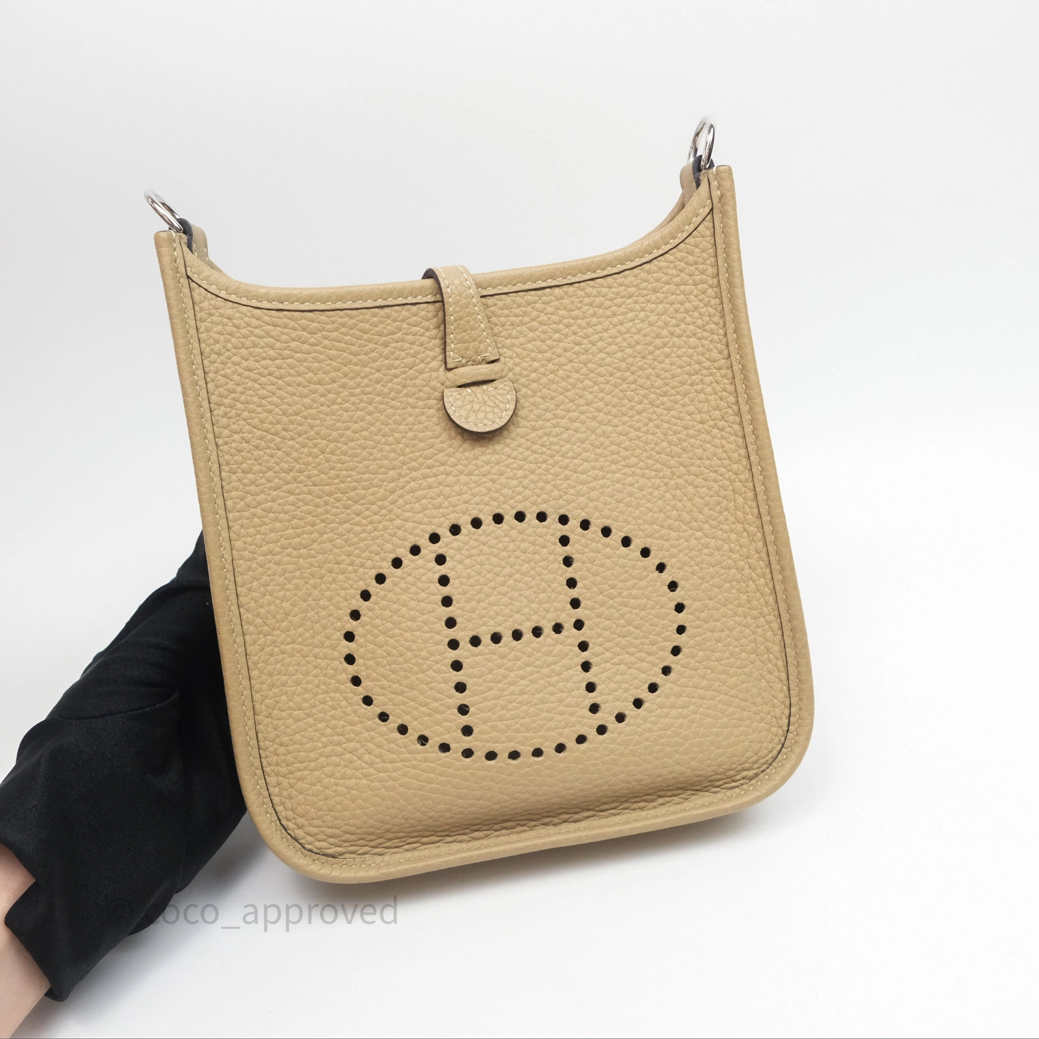 Herms Mini Evelyne 16 Trench Clemence Palladium Hardware