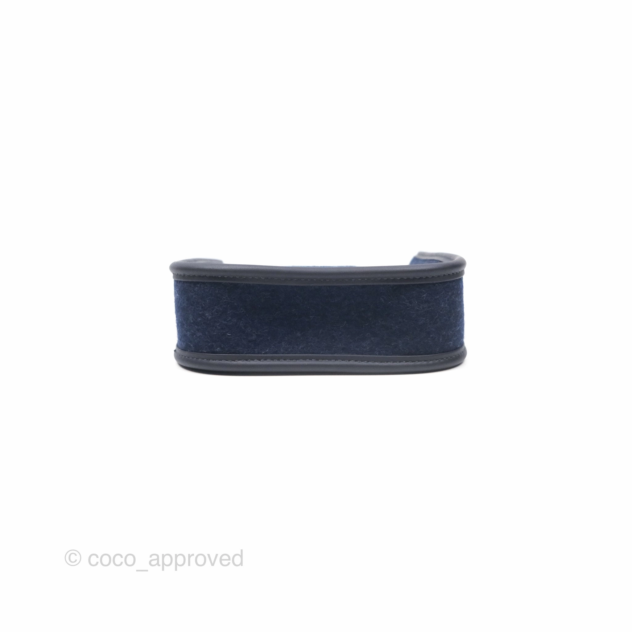 Herms Mini Evelyne 16 Wooly Bleu Nuit 2Z / Swift Noir 89 Gold Hardware