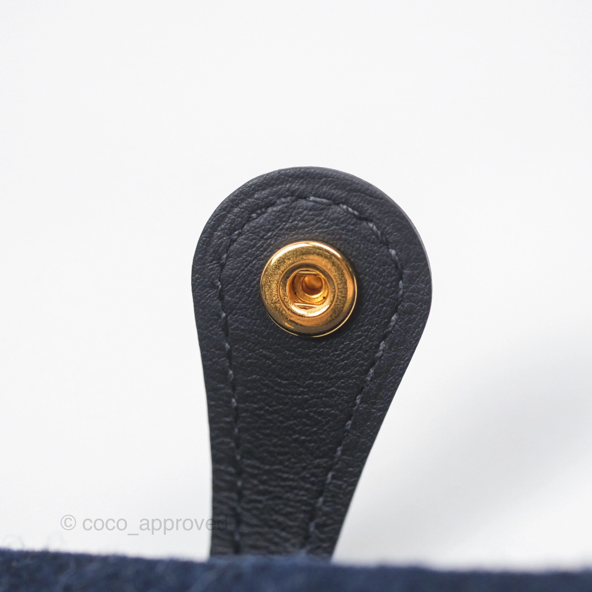 Herms Mini Evelyne 16 Wooly Bleu Nuit 2Z / Swift Noir 89 Gold Hardware